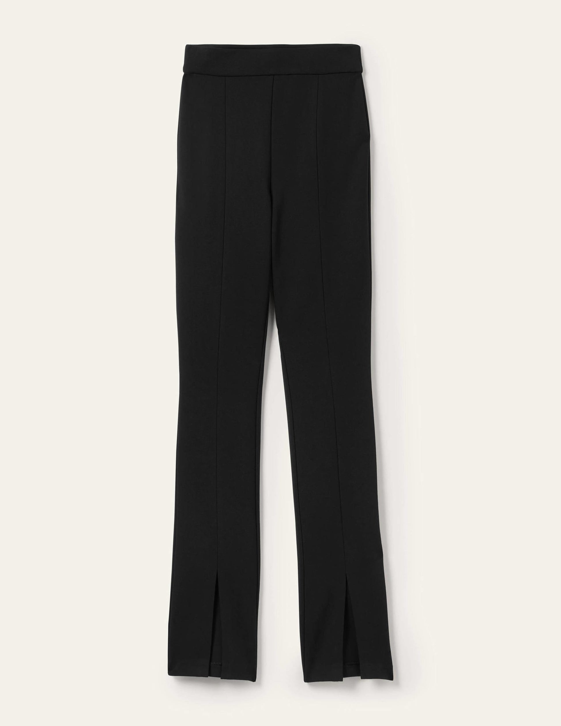 Front Split Jersey Trousers-Black-8