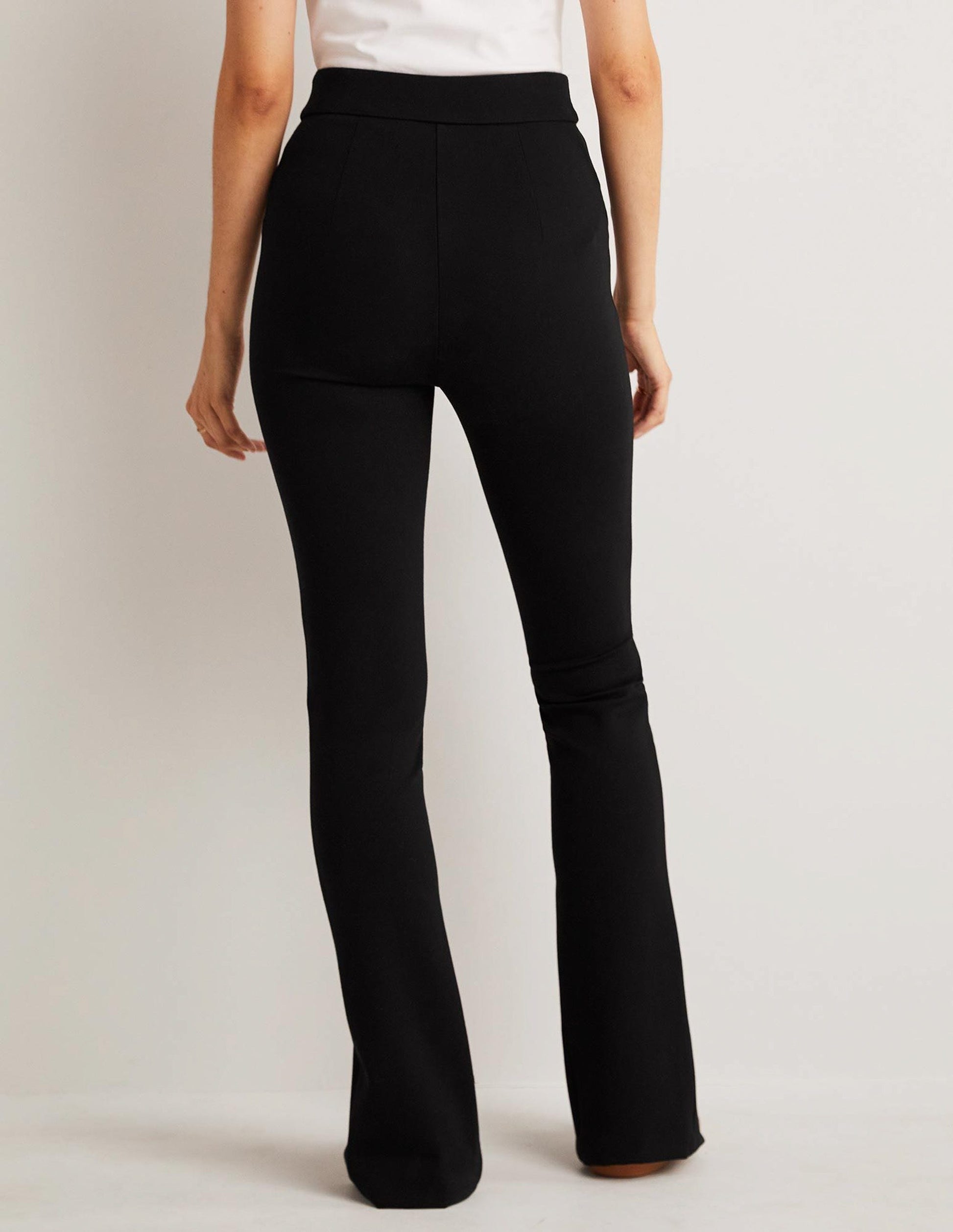 Front Split Jersey Trousers-Black-3