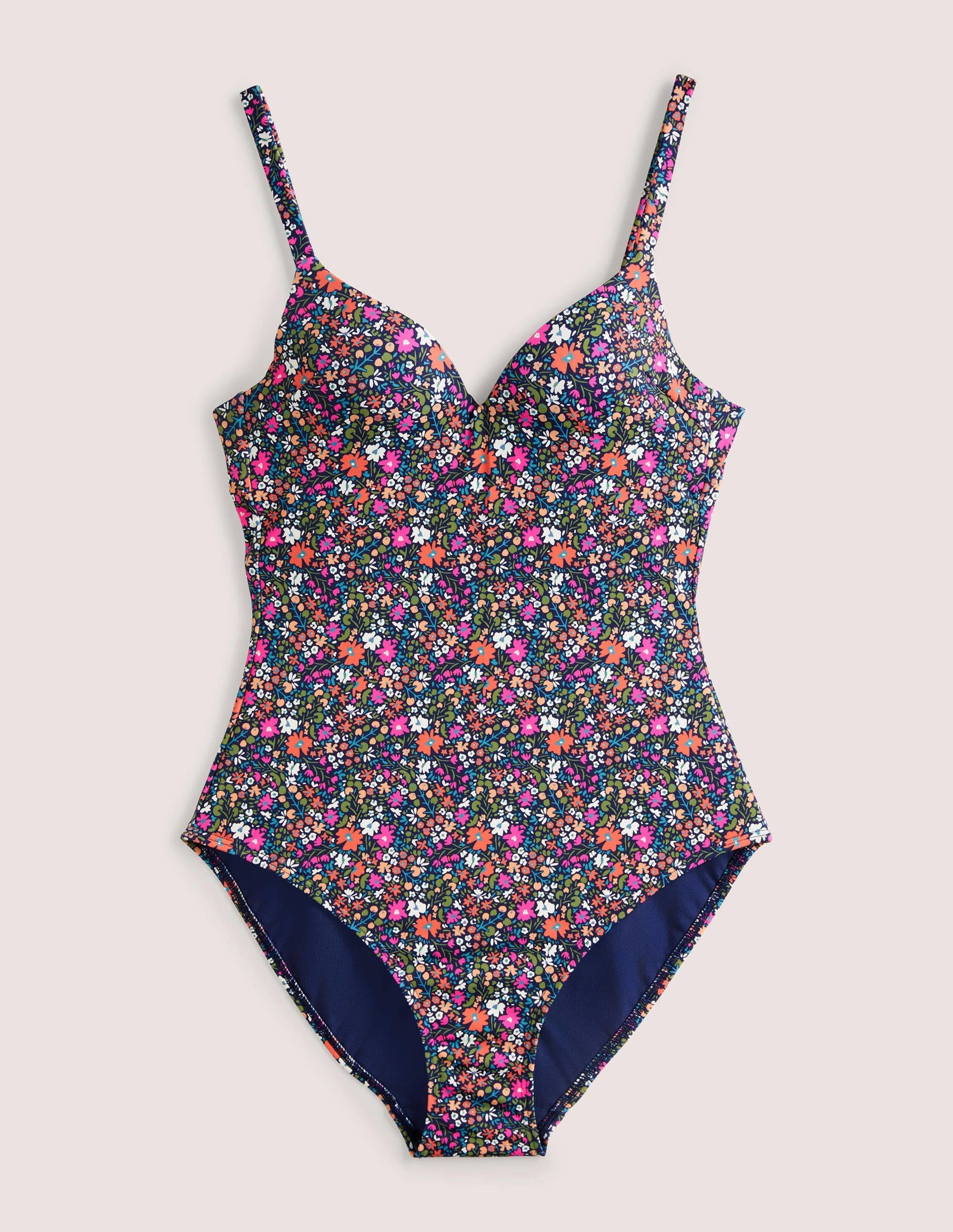 Sweetheart Cup Size Swimsuit-French Navy, Abstract Ditsy-6