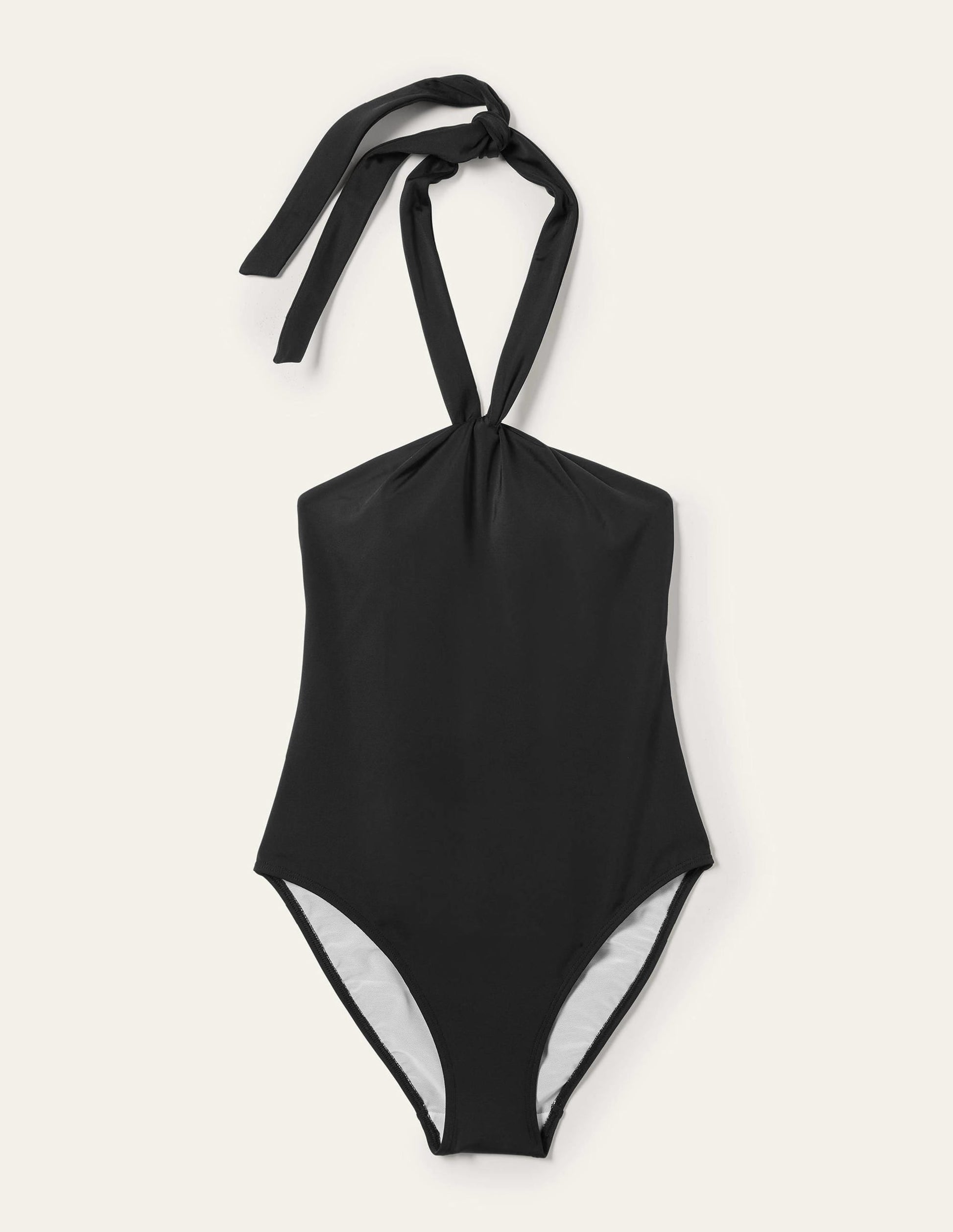 Keyhole Halterneck Swimsuit-Black-11