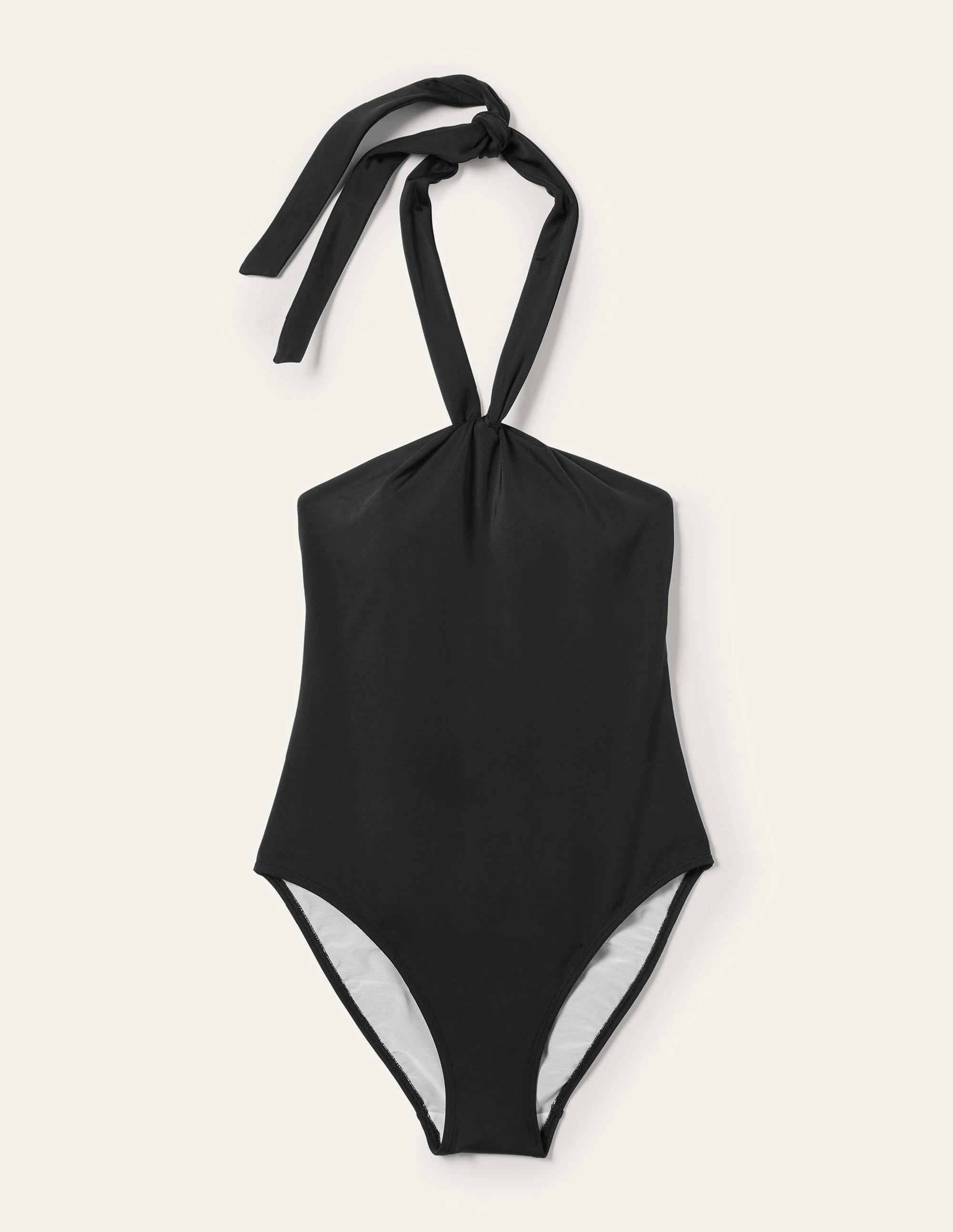 Keyhole Halterneck Swimsuit-Black - Image 11