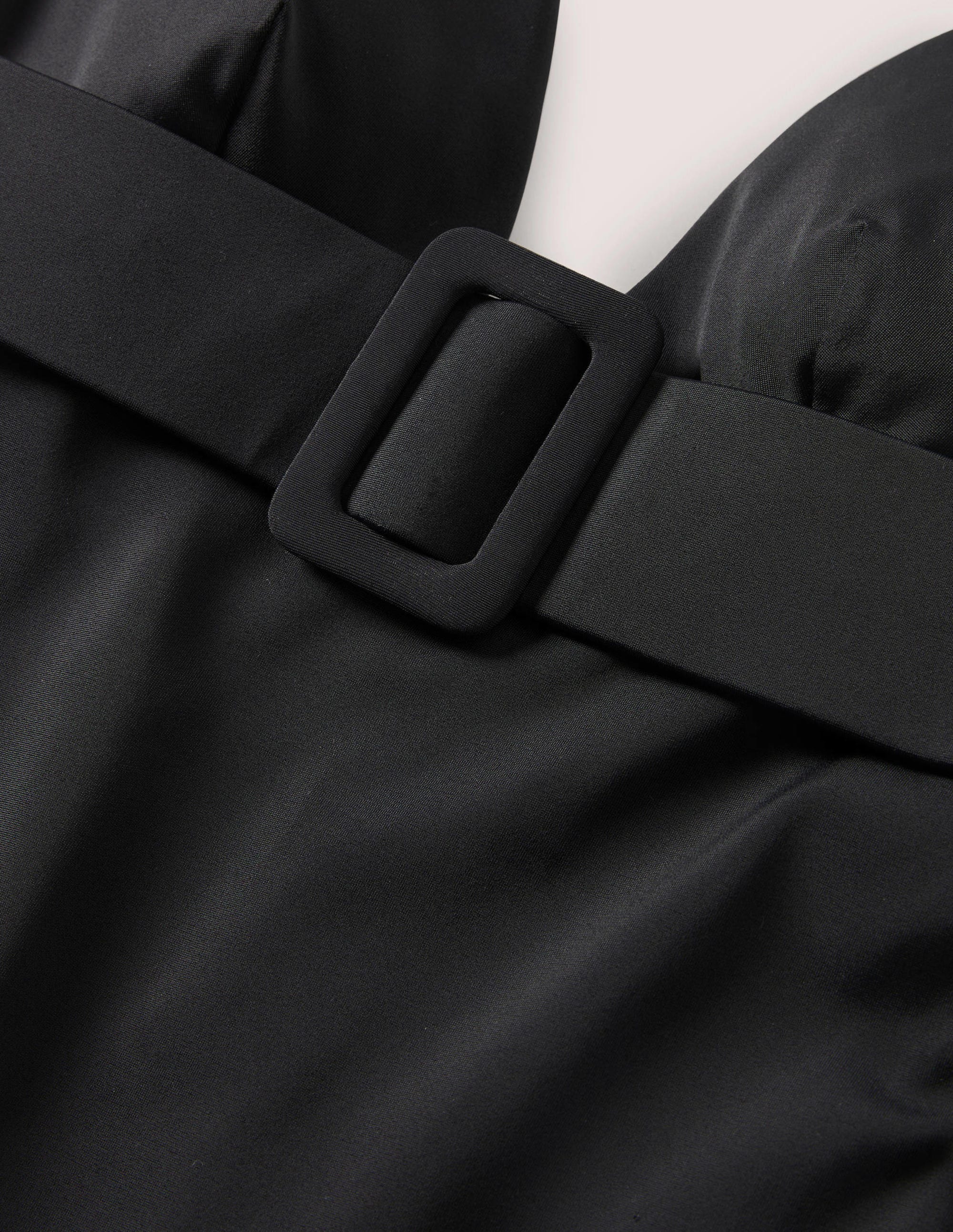 Belted Deep V Swimsuit-Black - Image 6