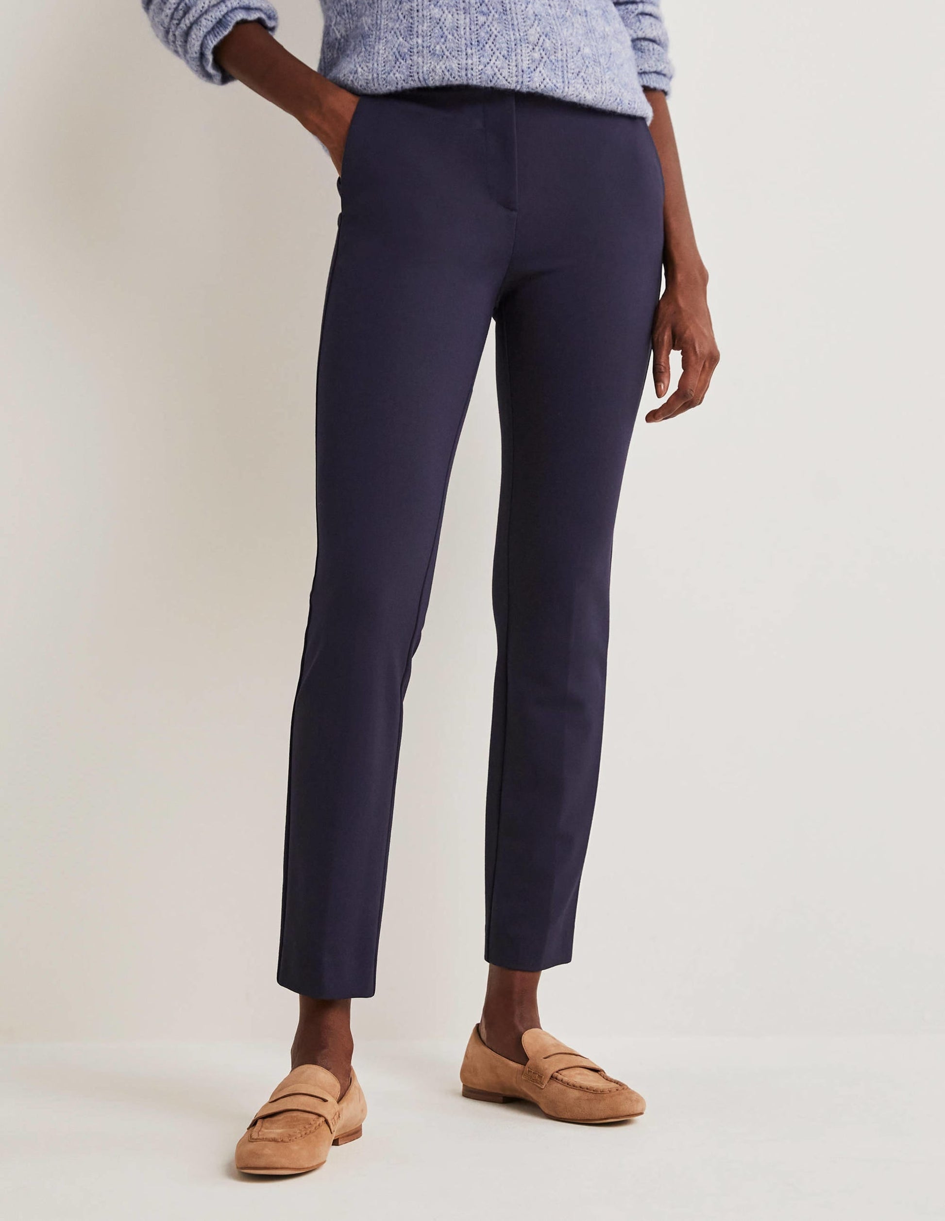 Hampshire 7/8 Ponte Trousers-Navy-4