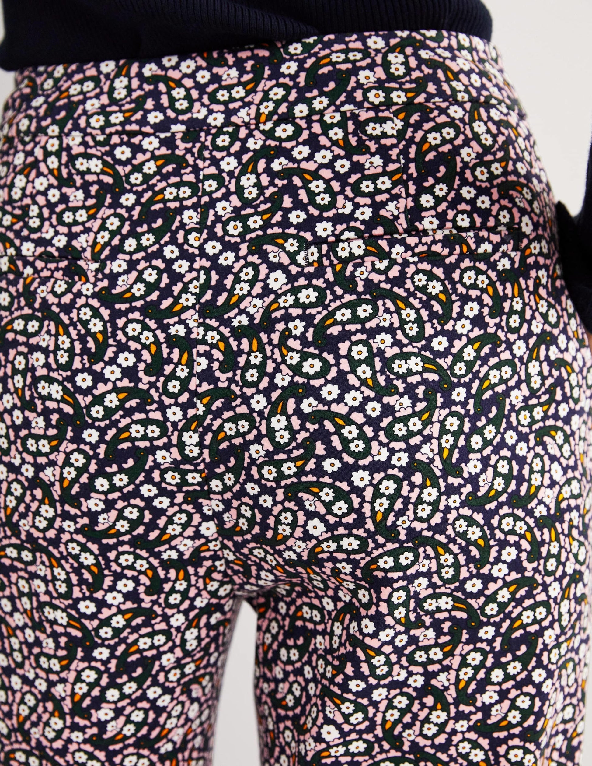 Westbourne Ponte Trousers-Navy, Petal Paisley-2