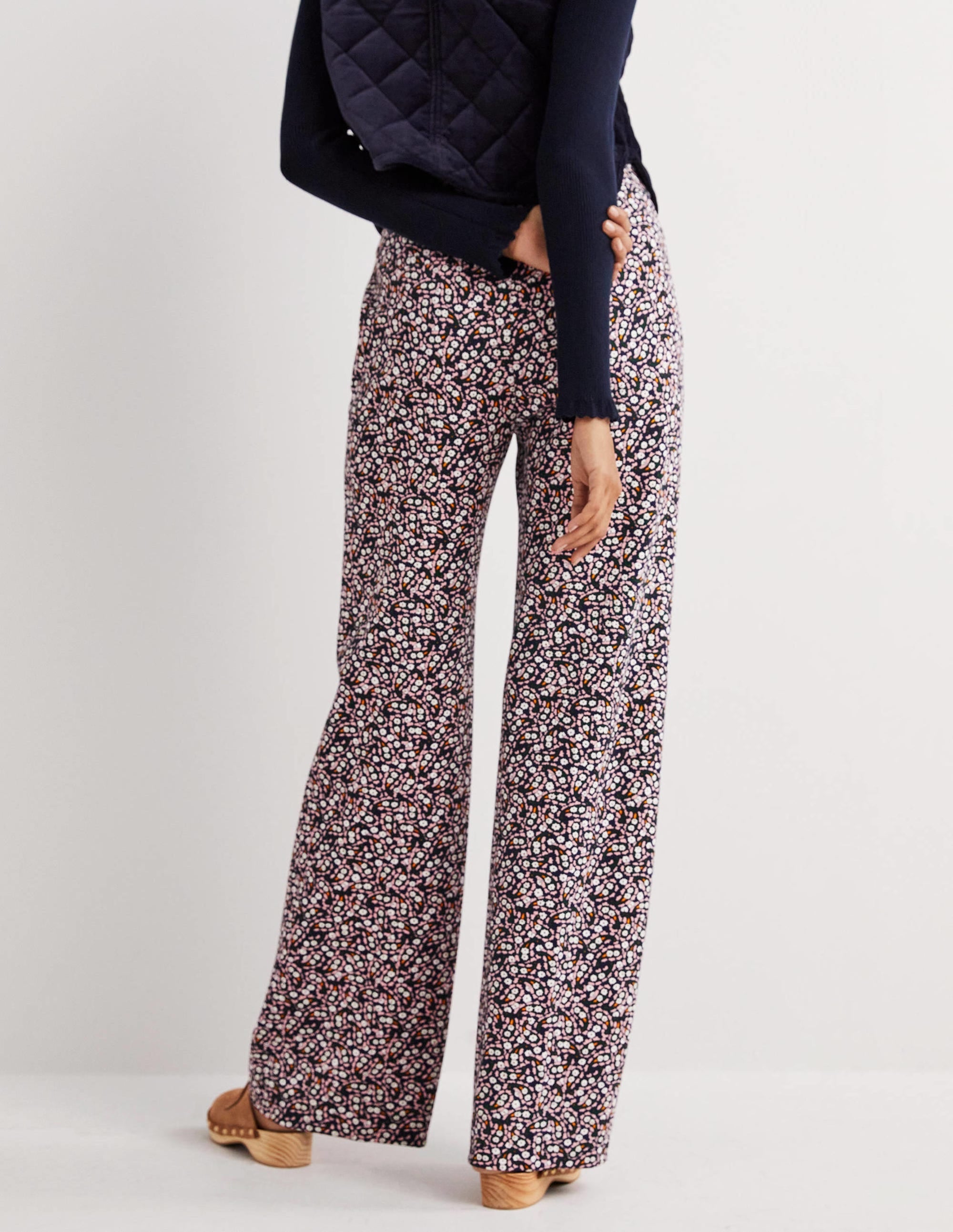 Westbourne Ponte Trousers-Navy, Petal Paisley - Image 3