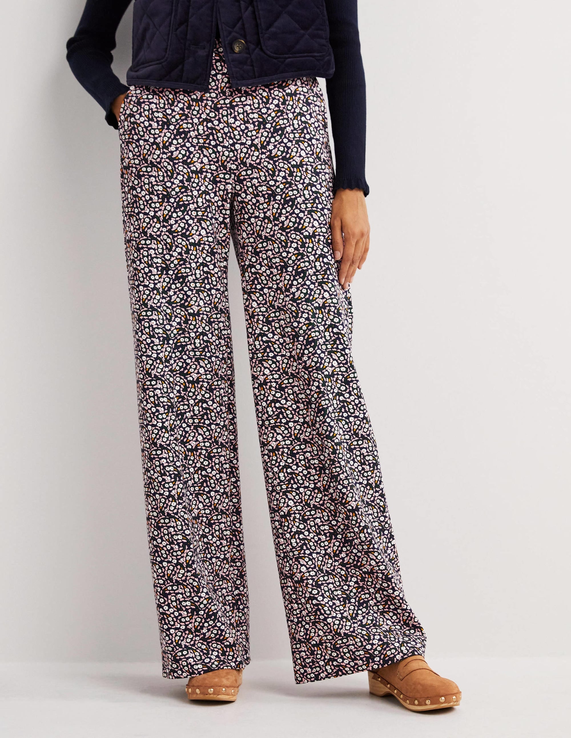 Westbourne Ponte Trousers-Navy, Petal Paisley - Image 4