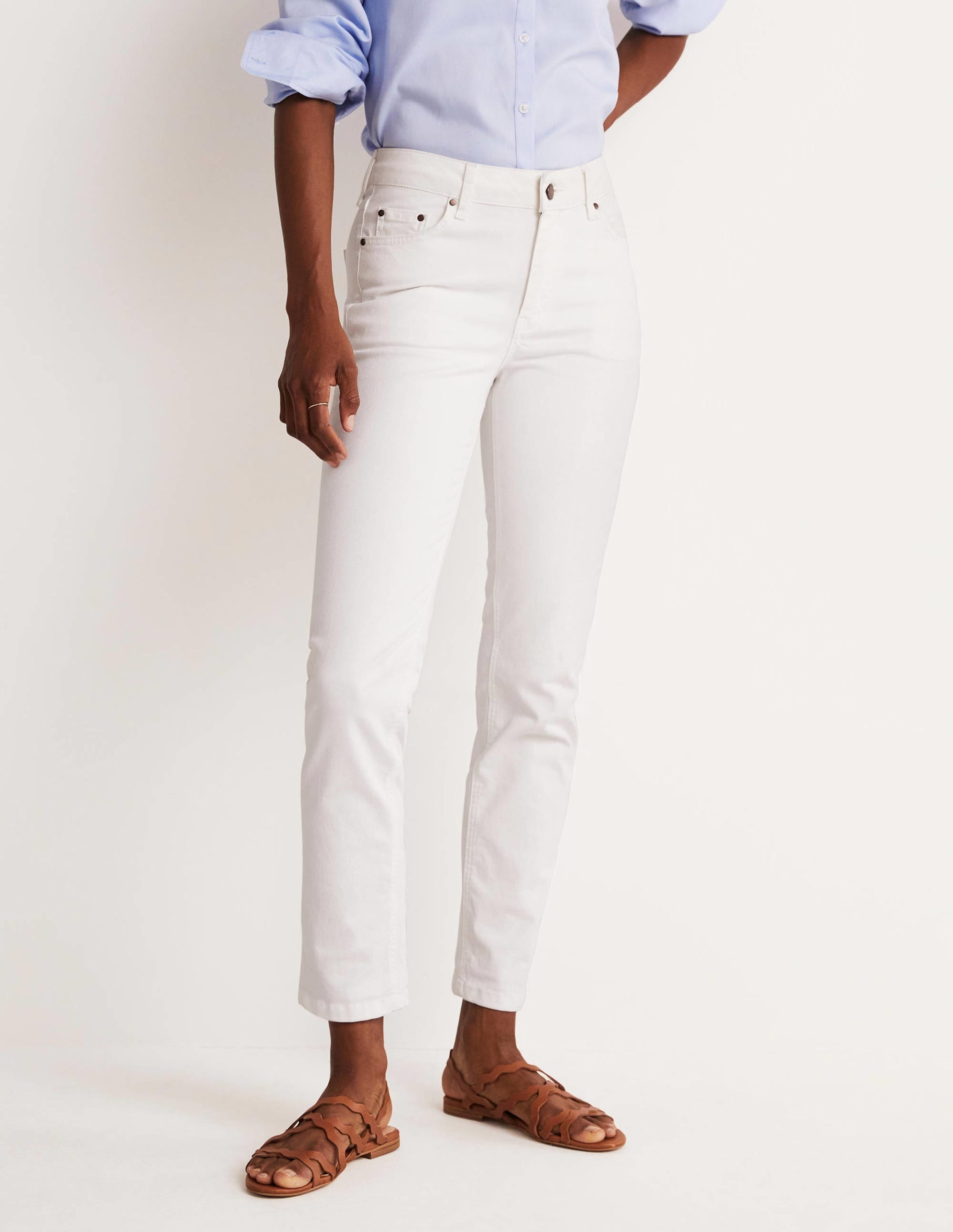 Slim Straight Jeans-White - Image 9