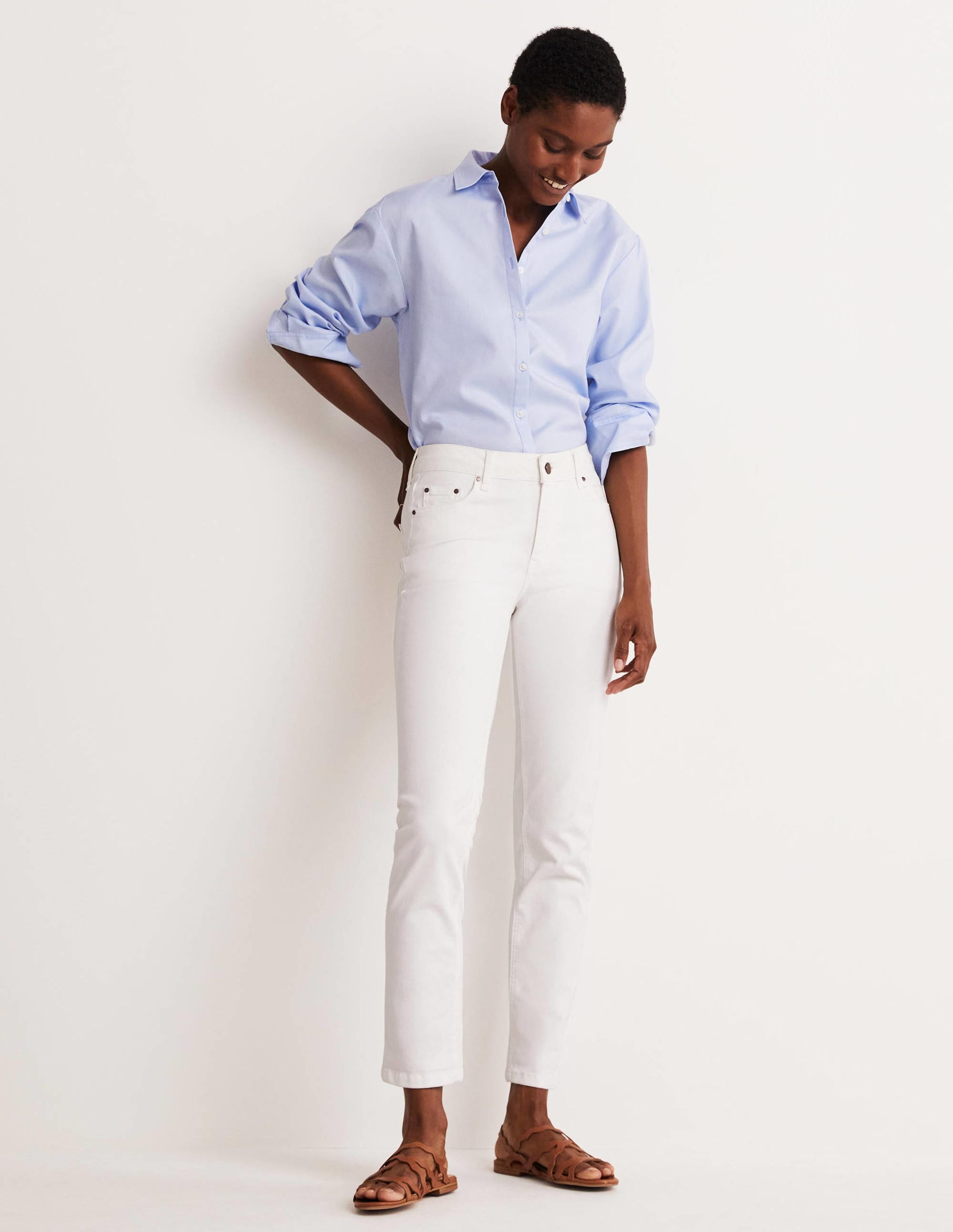 Slim Straight Jeans-White - Image 1