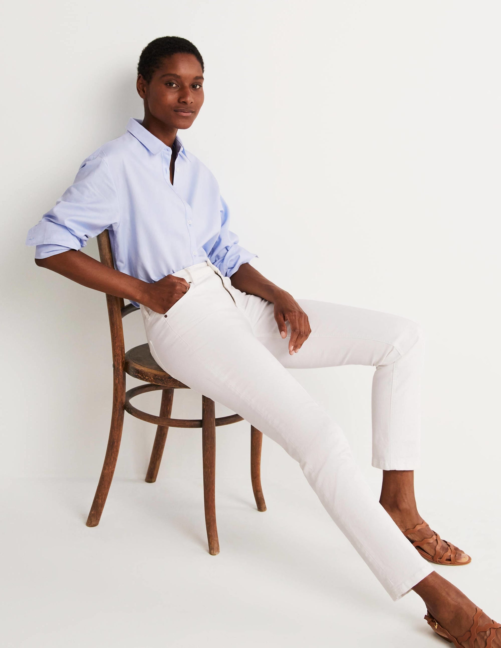 Slim Straight Jeans-White - Image 5