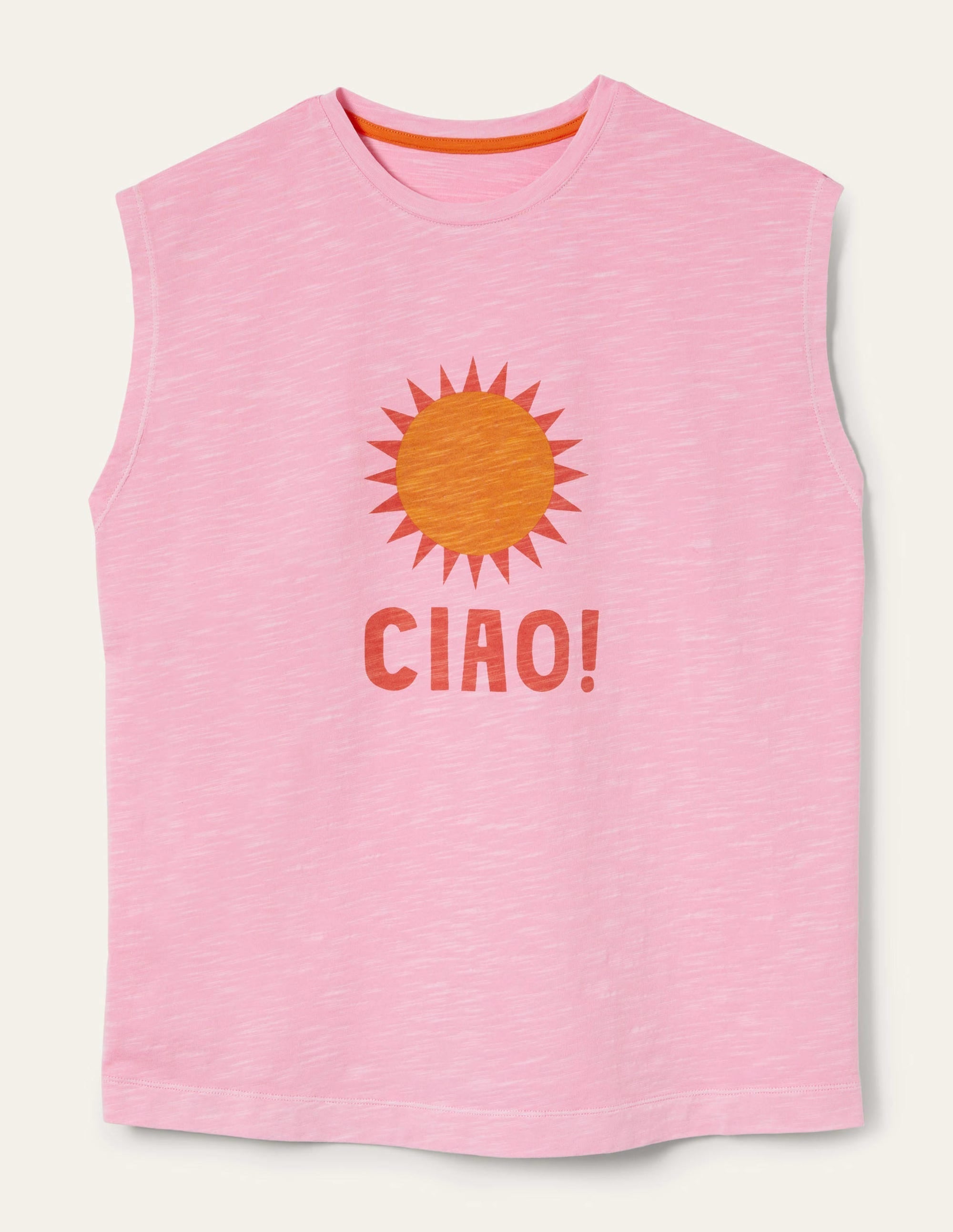 Grown On Sleeve Cotton T-shirt-Strawberry Daiquiri Pink - Image 11