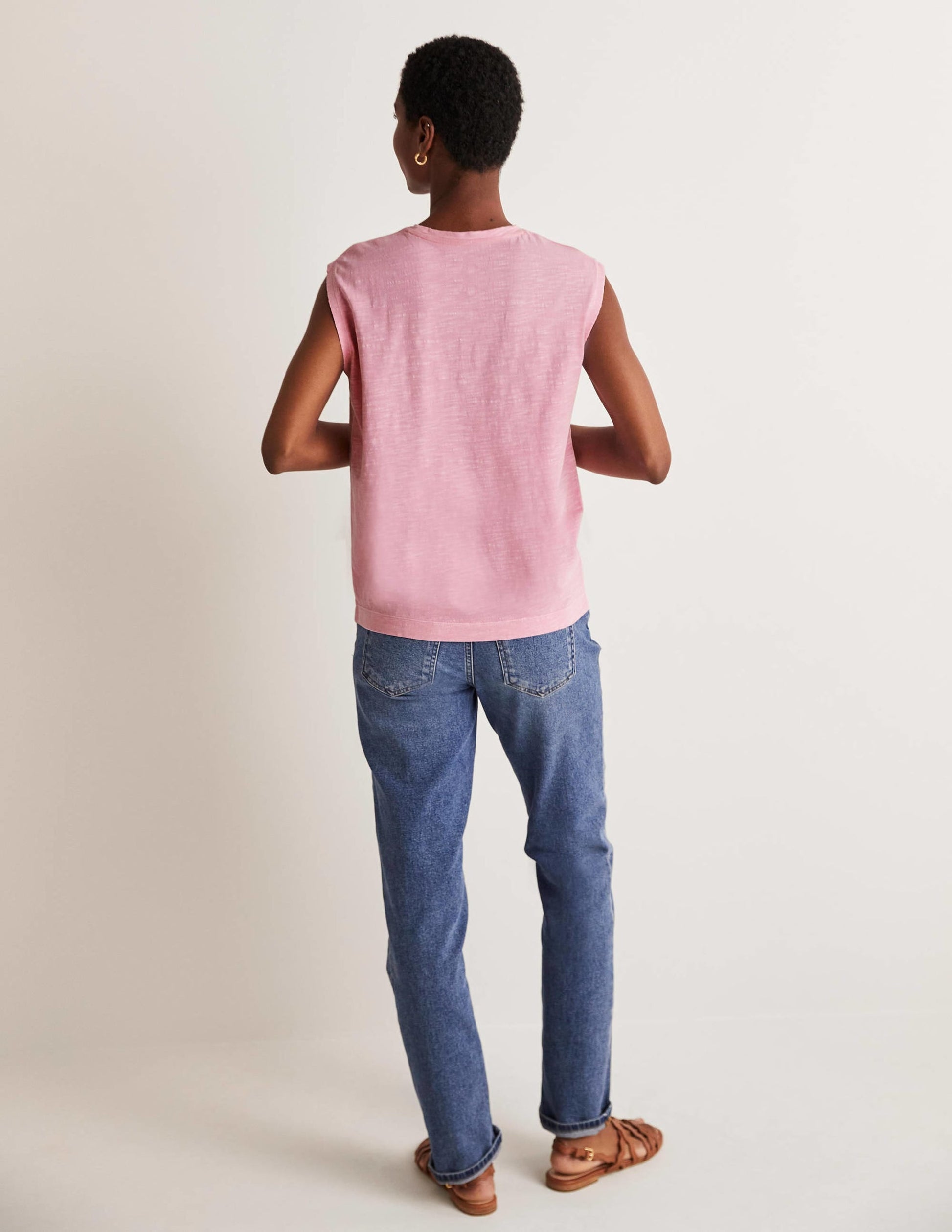 Grown On Sleeve Cotton T-shirt-Strawberry Daiquiri Pink-3