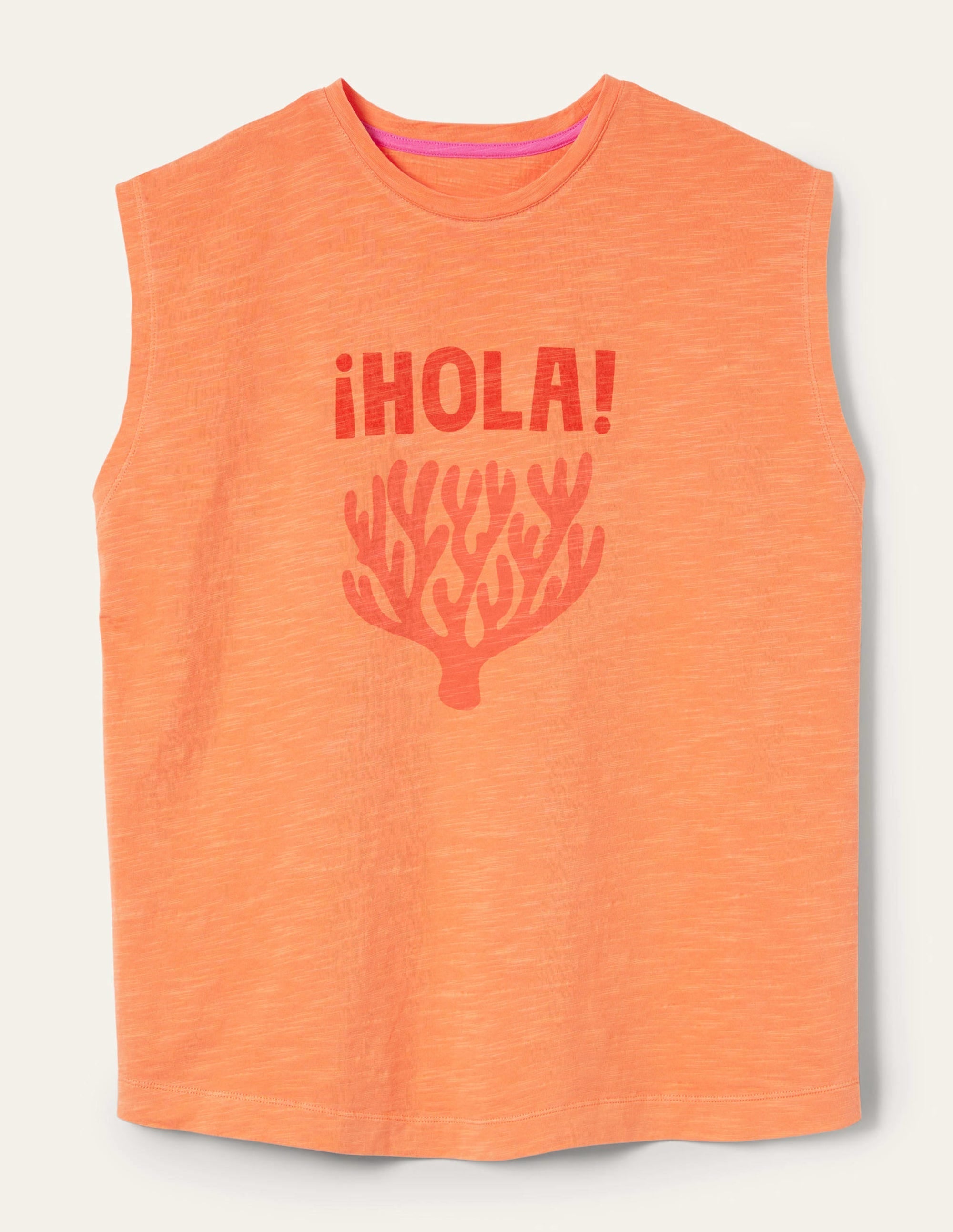 Grown On Sleeve Cotton T-shirt-Dusty Orange - Image 11