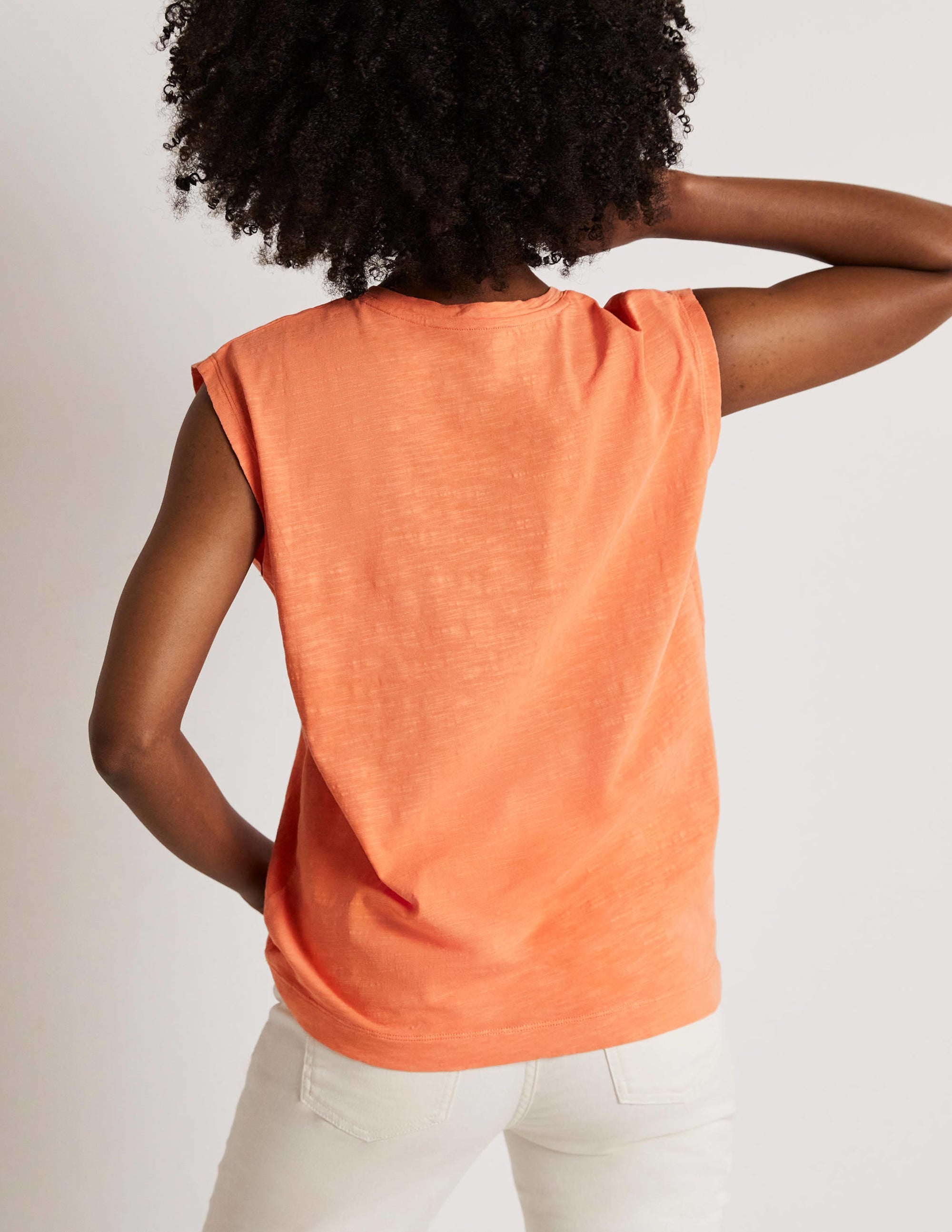 Grown On Sleeve Cotton T-shirt-Dusty Orange - Image 3