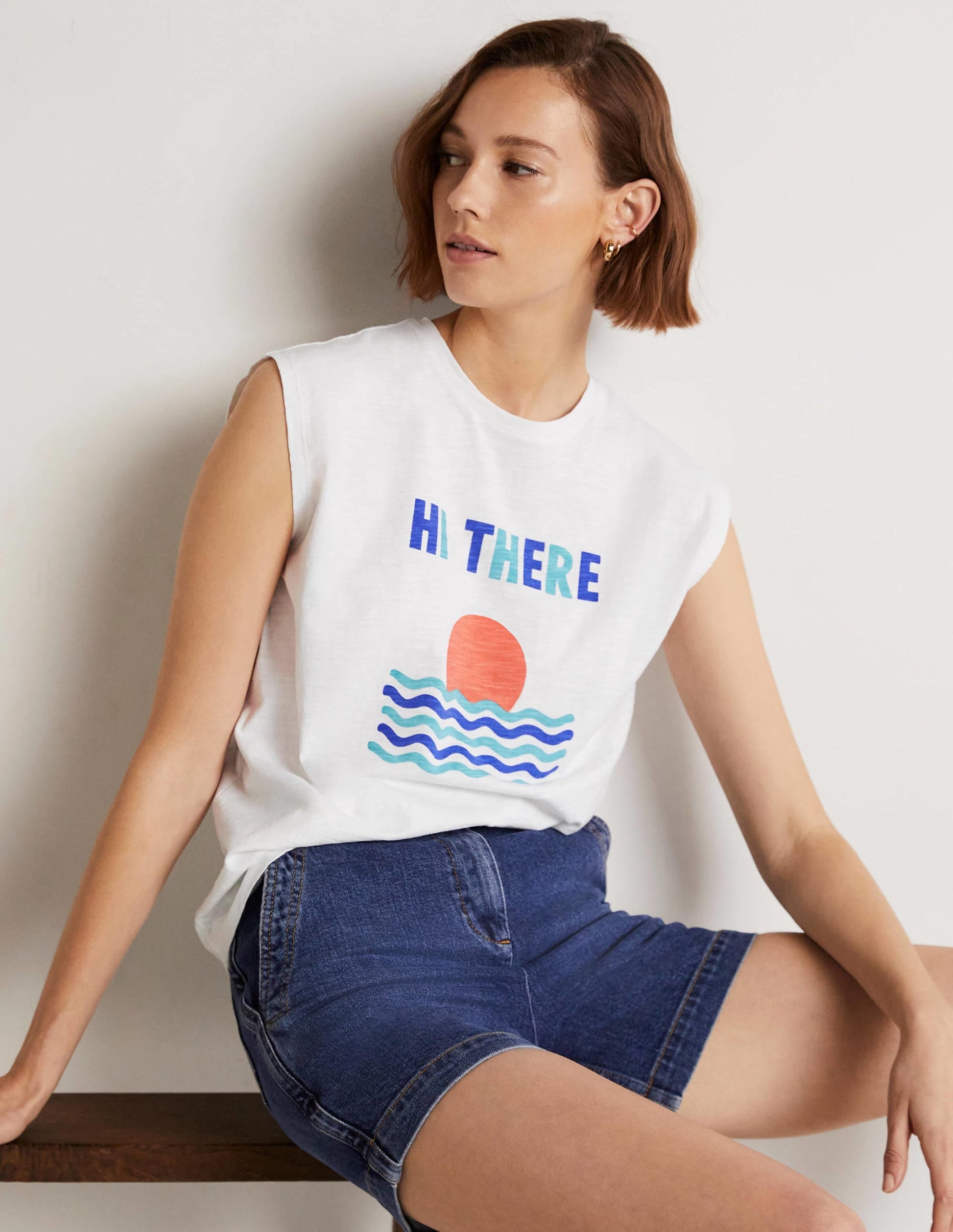 Grown On Sleeve Cotton T-shirt-White-8
