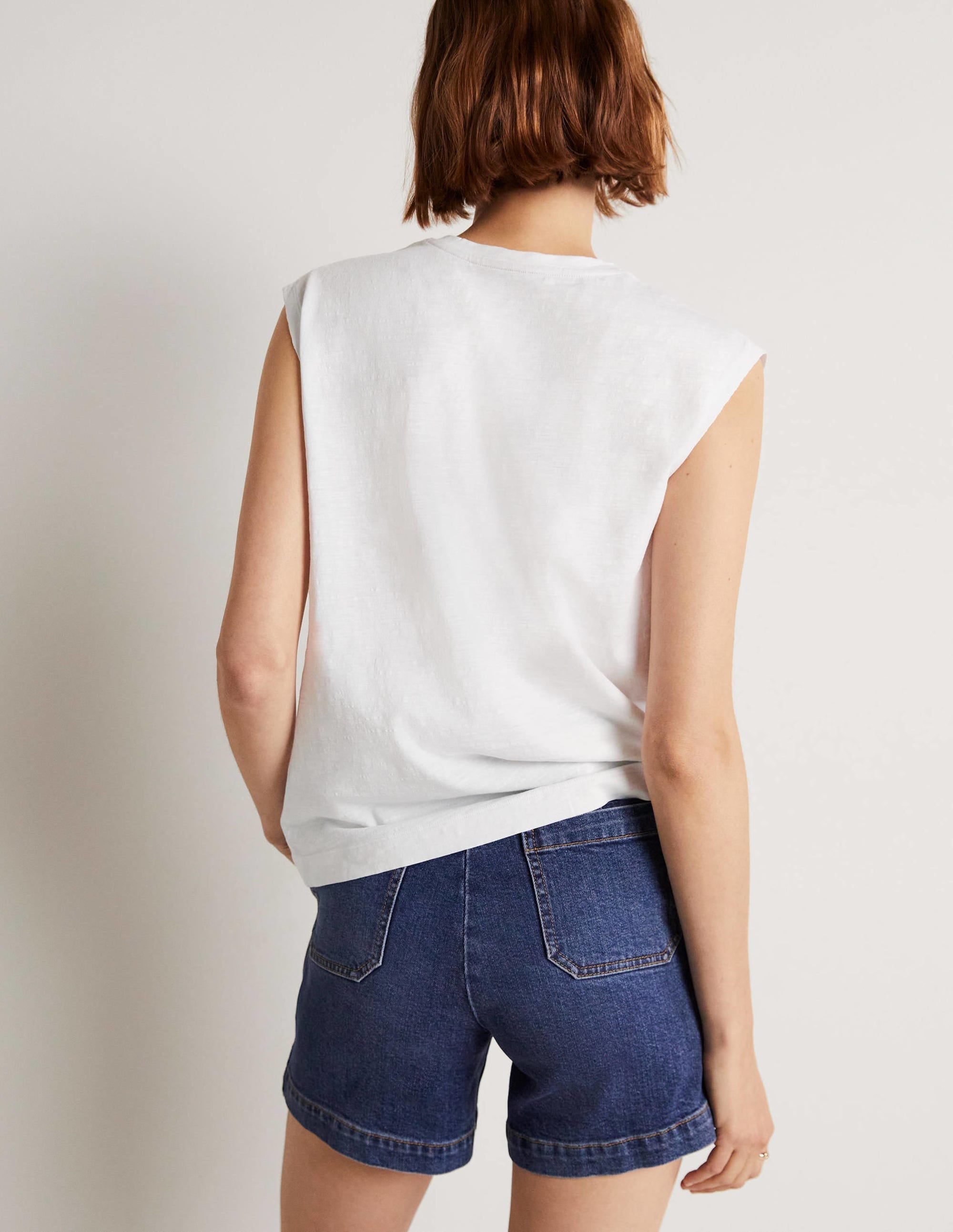Grown On Sleeve Cotton T-shirt-White - Image 3