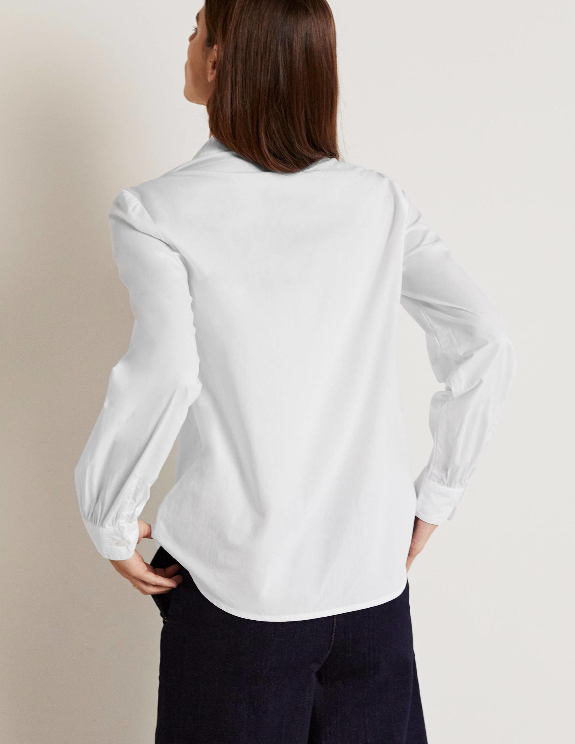 Ruffle Trim Collar Shirt-White - Image 8