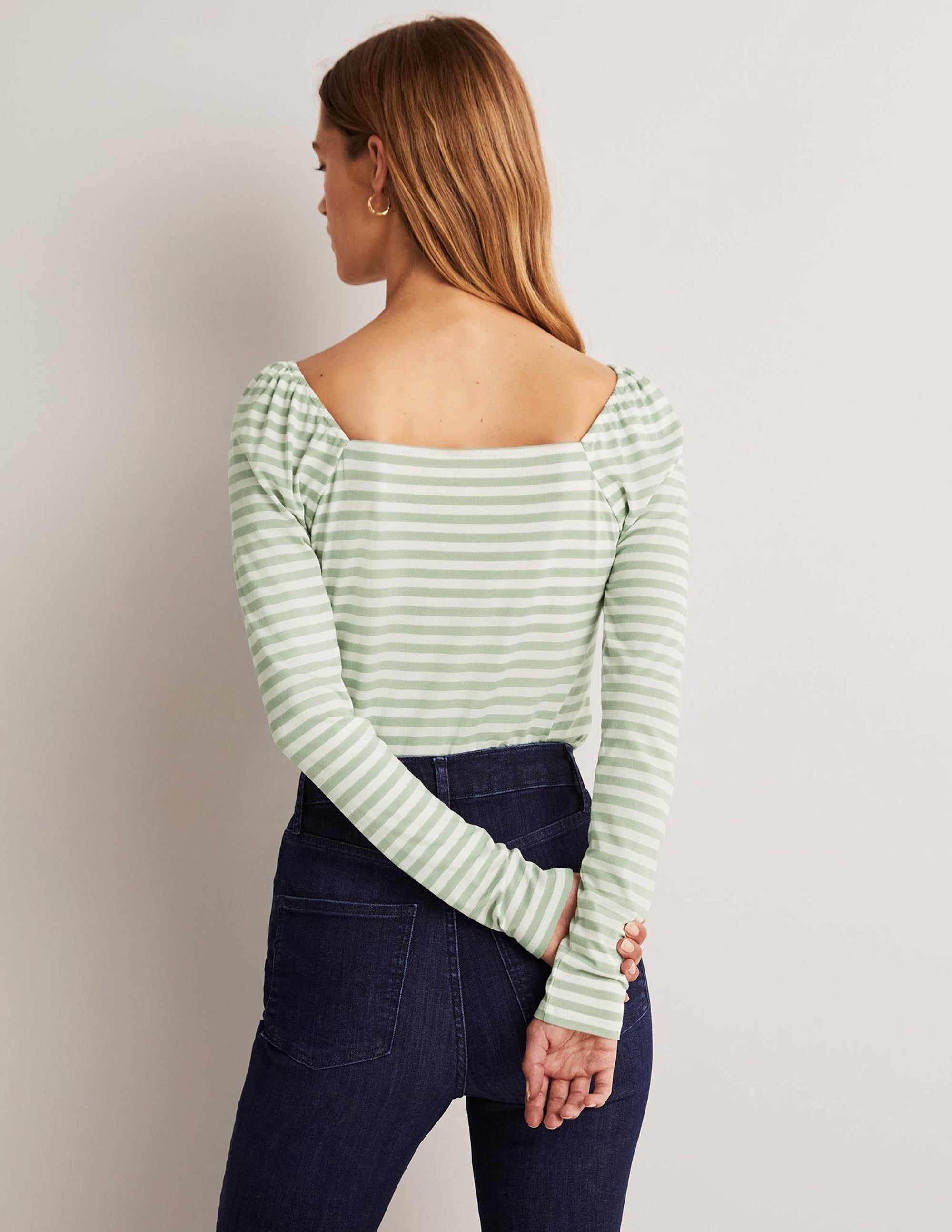 Square Neck Jersey Top-Jadeite Green - Image 3