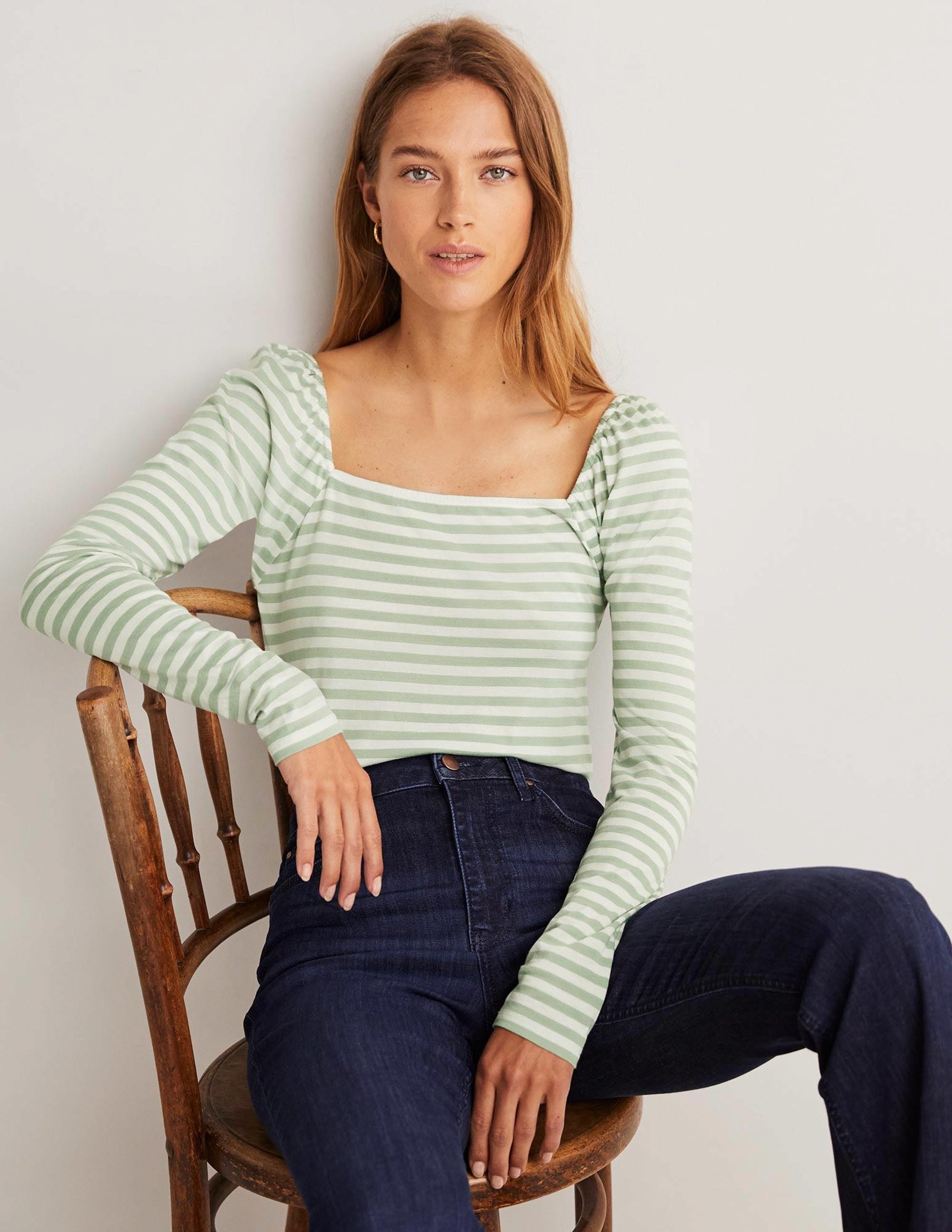 Square Neck Jersey Top-Jadeite Green - Image 4