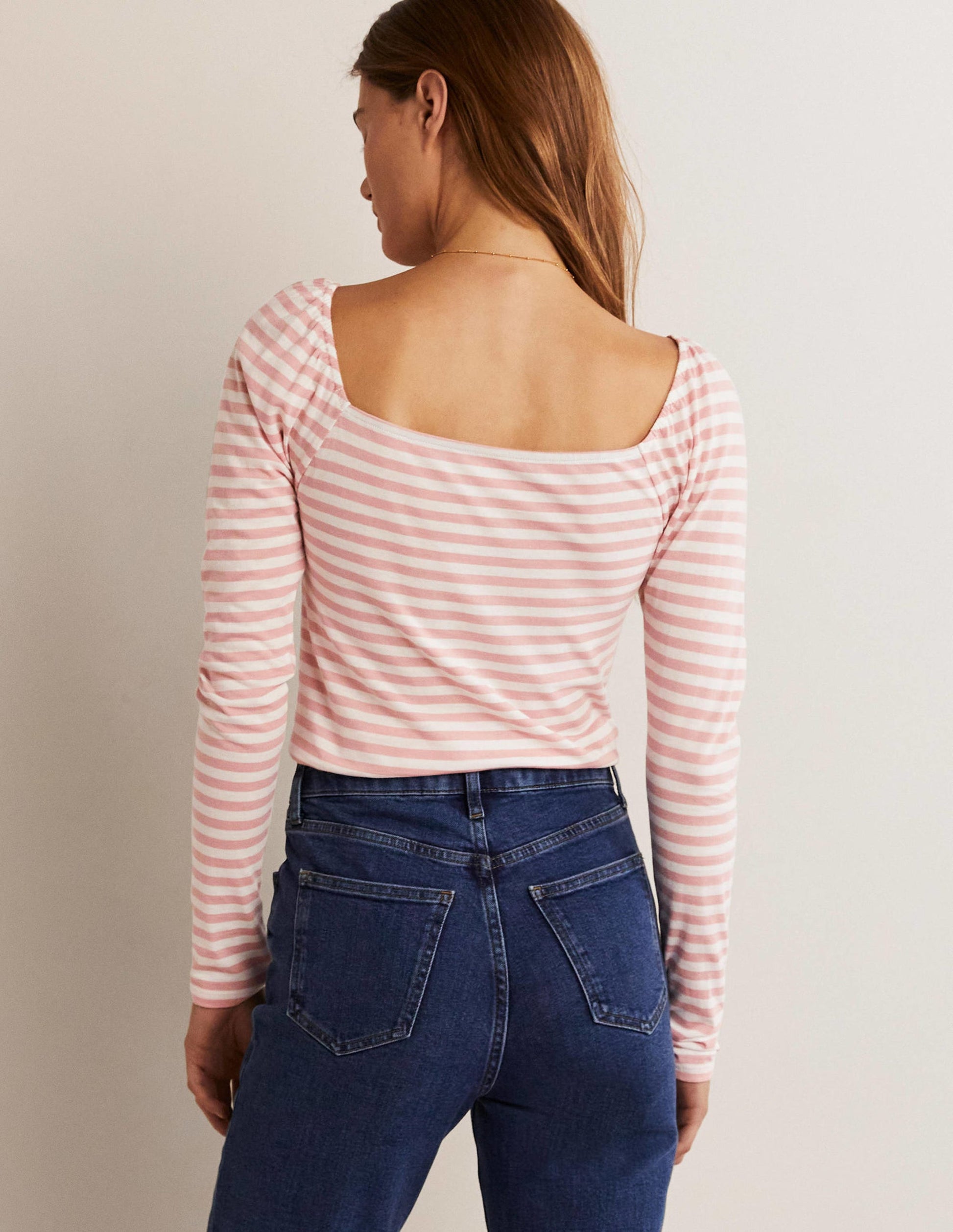 Square Neck Jersey Top-Almond Blossom Pink-8