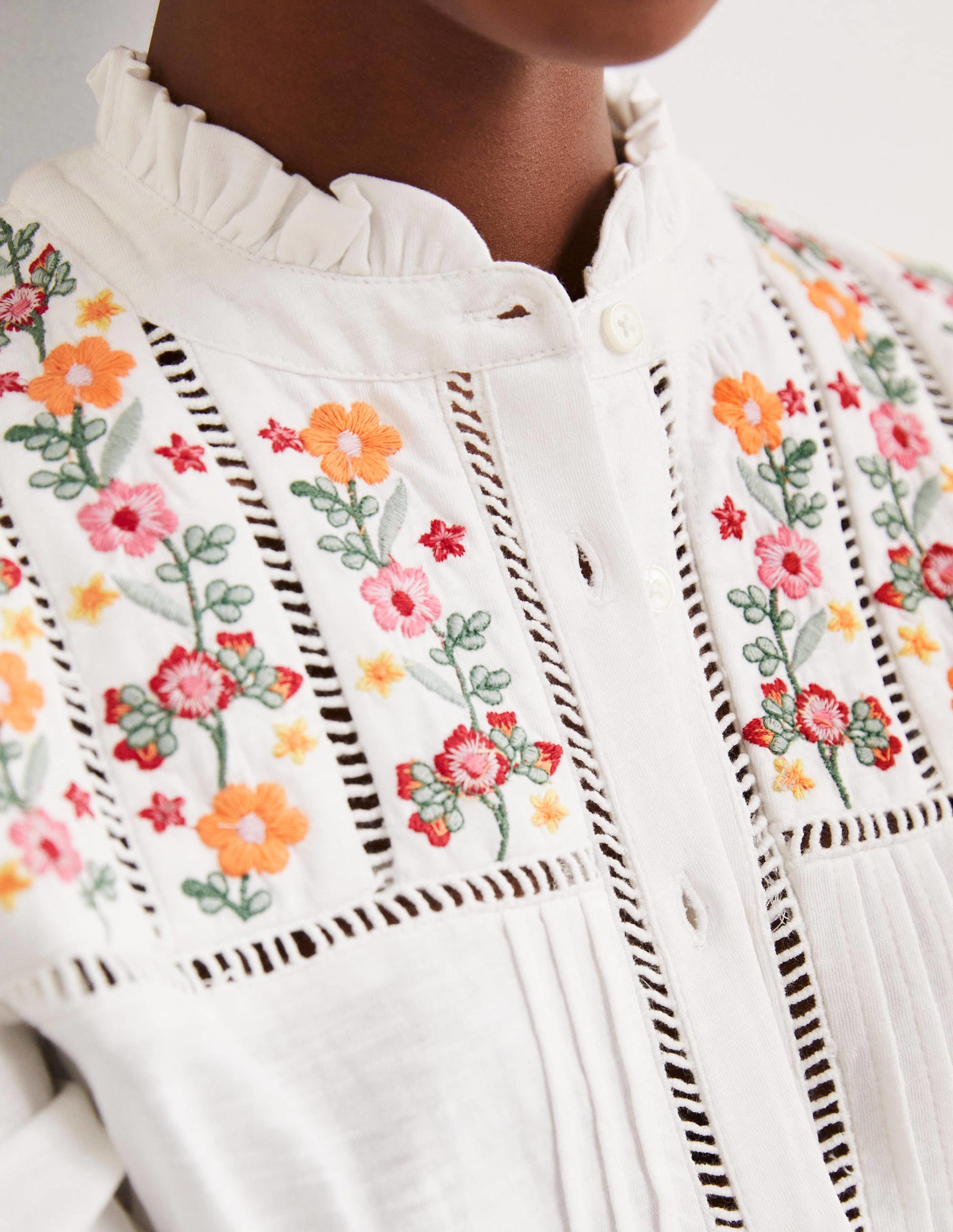 Embroidered Jersey Shirt-White - Image 2