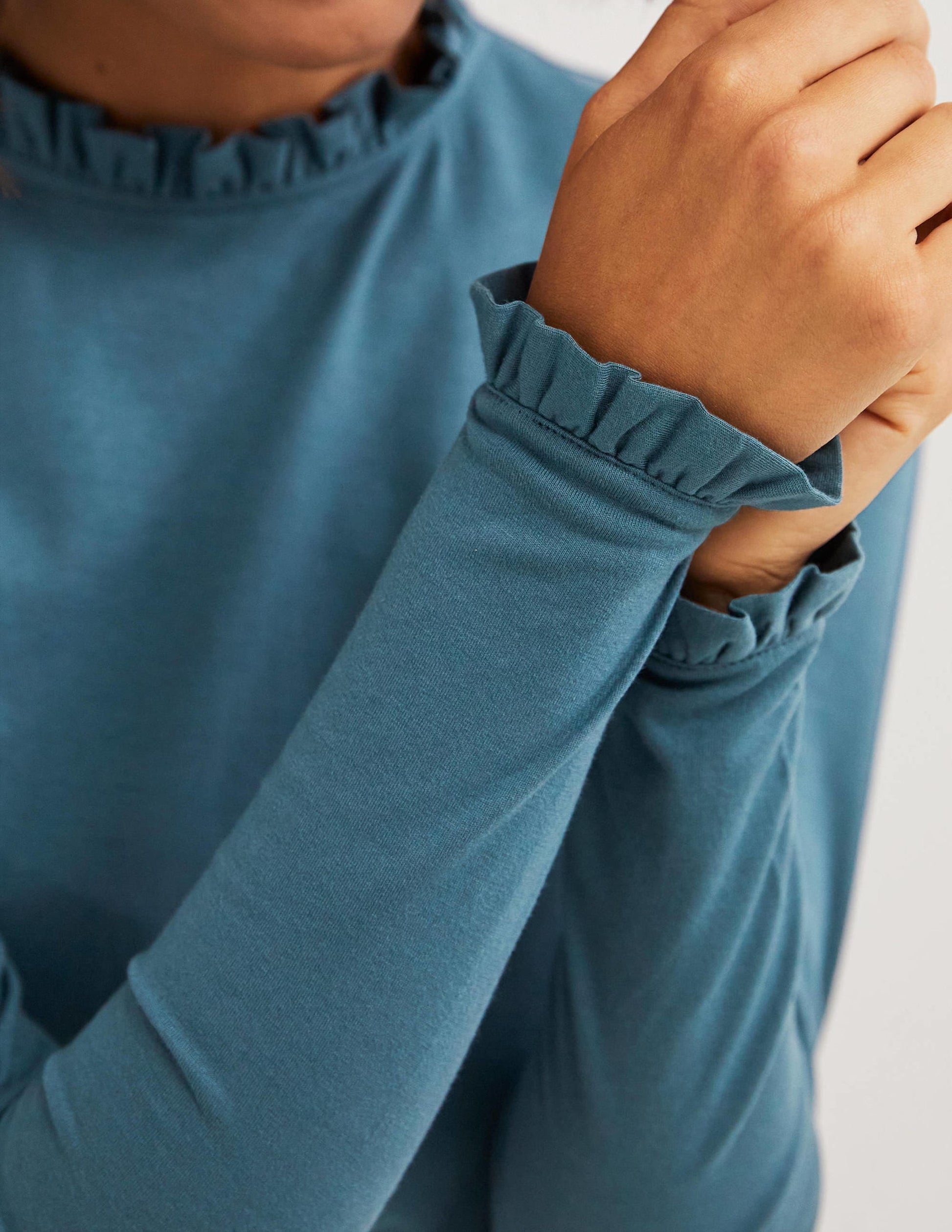 Supersoft Frill Detail Top-Corporal Blue-2