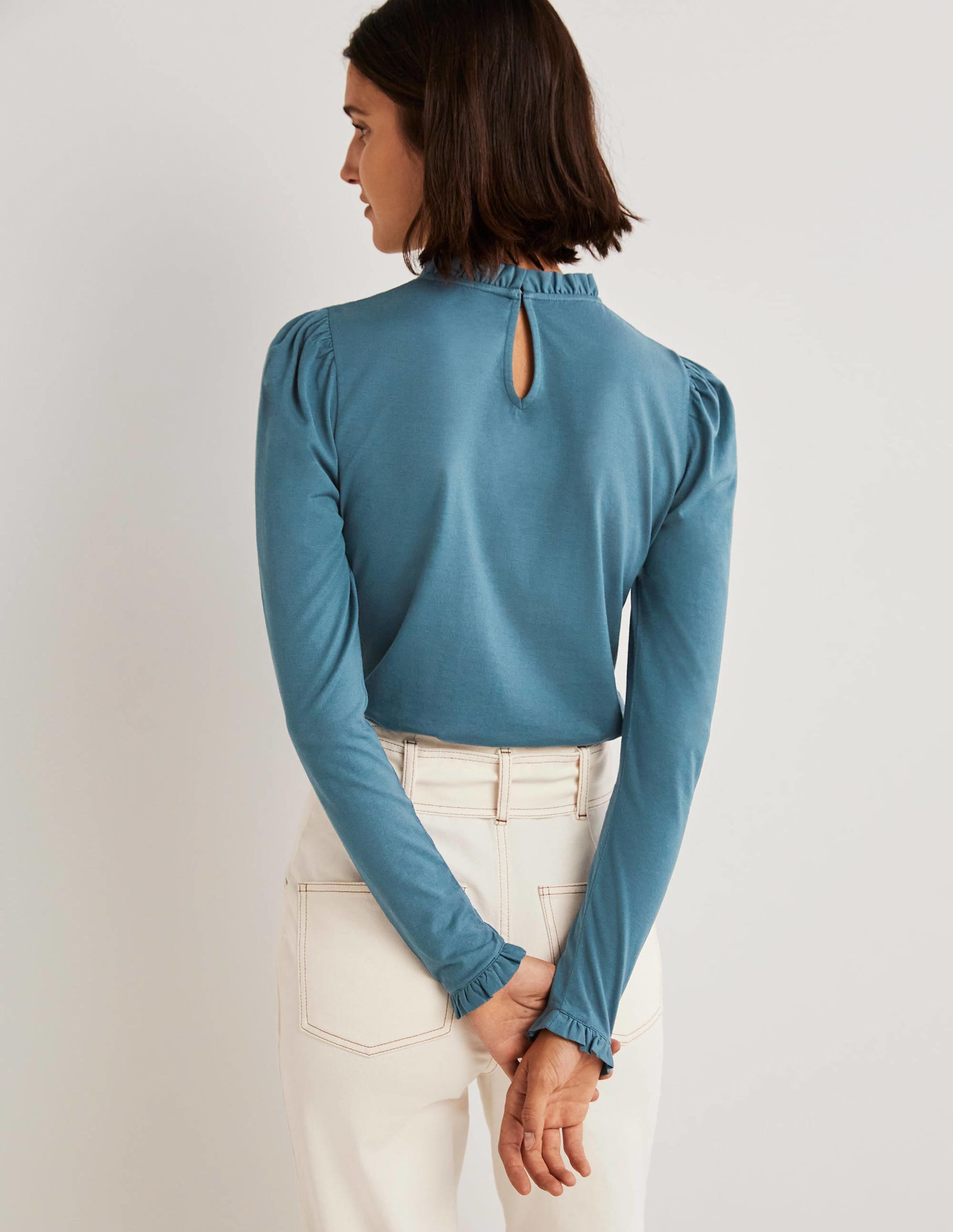 Supersoft Frill Detail Top-Corporal Blue - Image 3