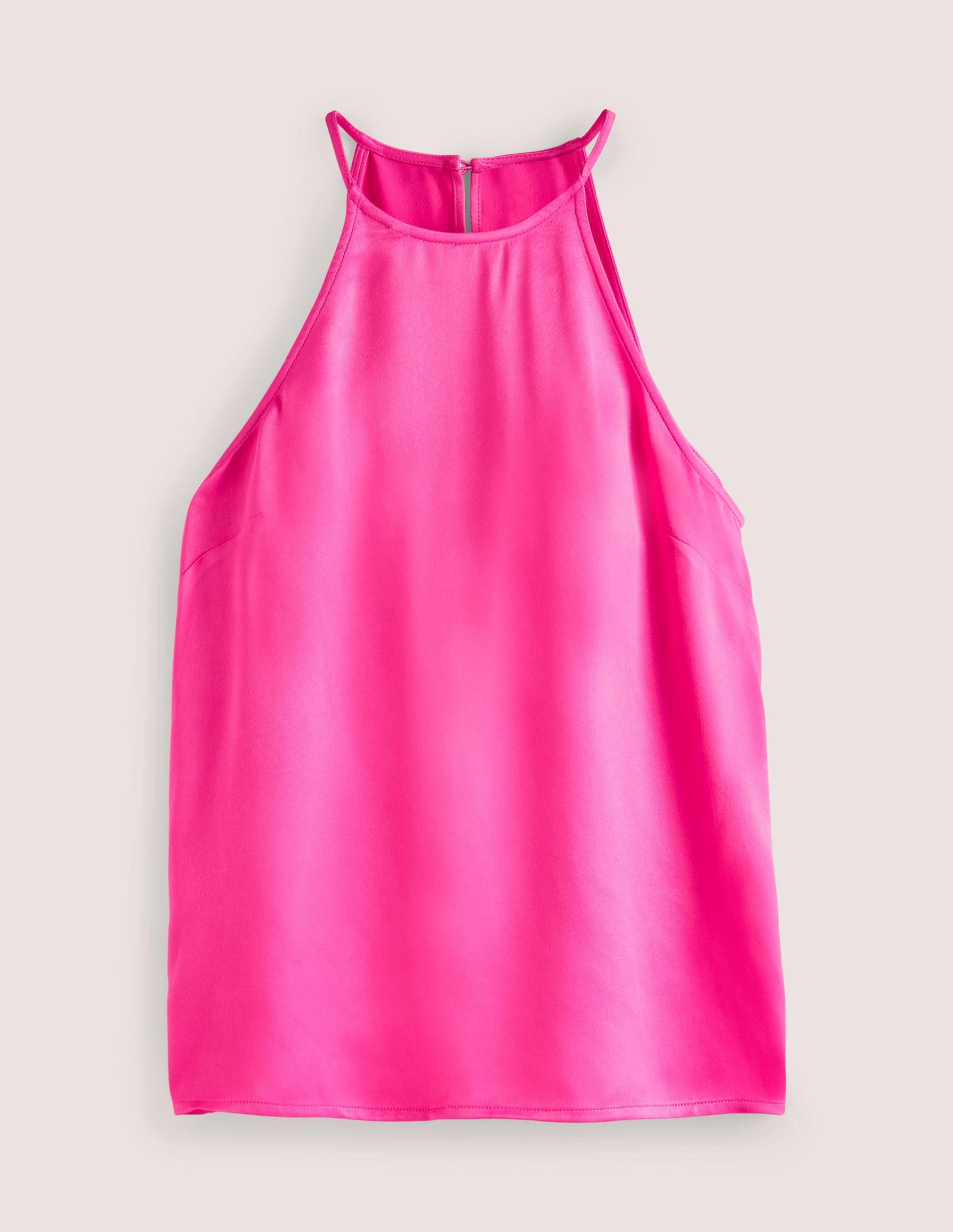 Strappy Halterneck Satin Top-Watermelon Pink-6