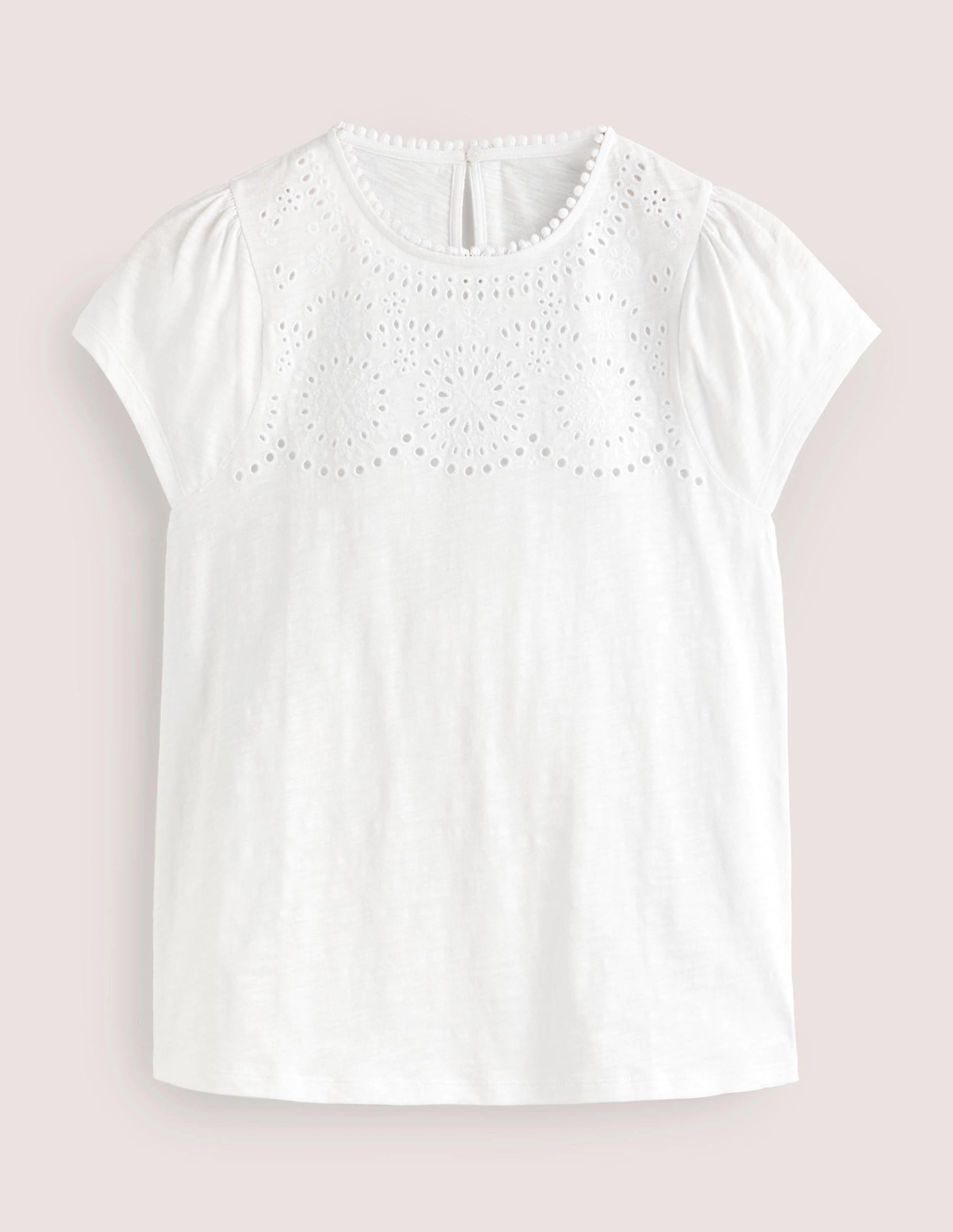 Cutwork Flutter T-Shirt-White - Image 6