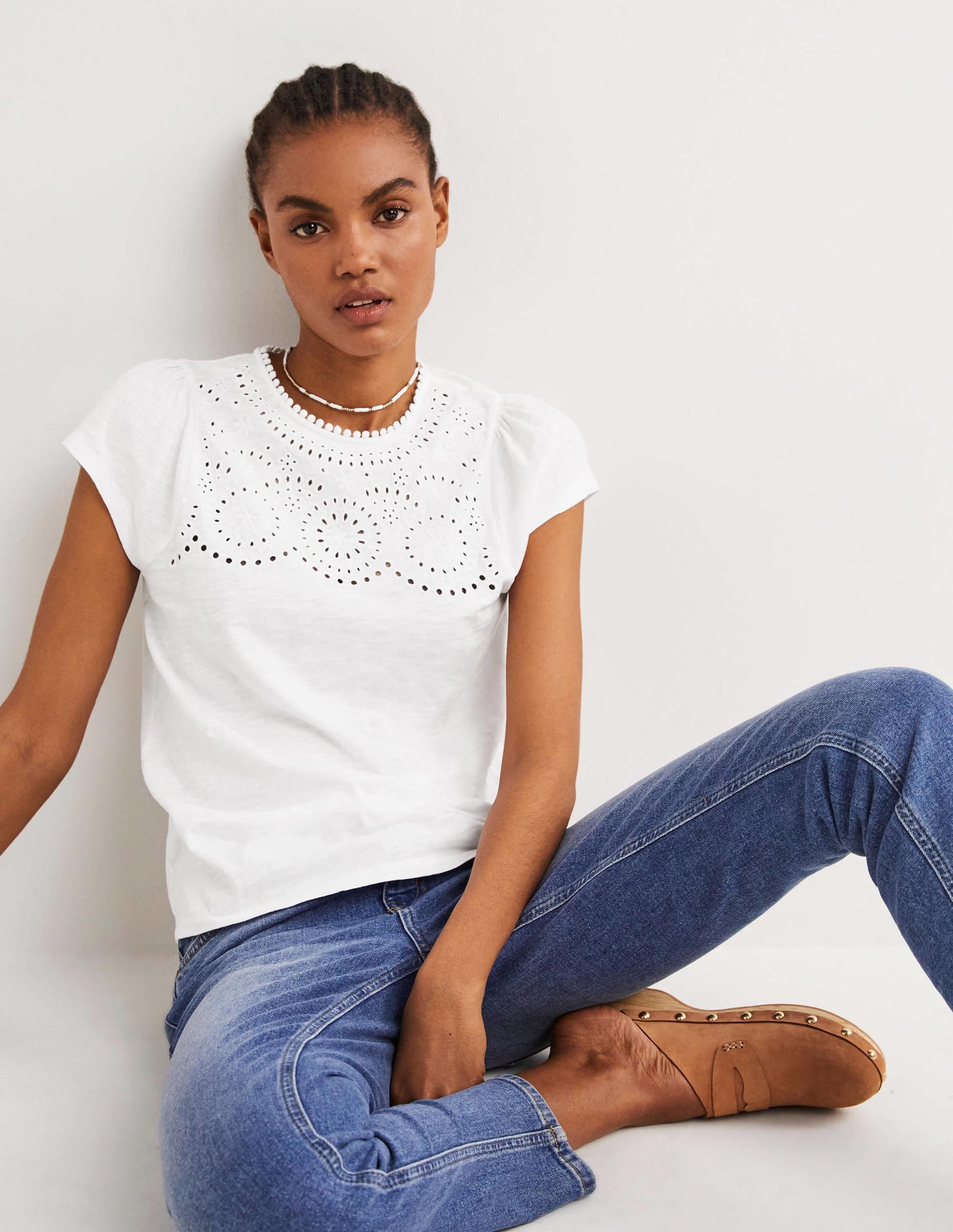 Cutwork Flutter T-Shirt-White-4