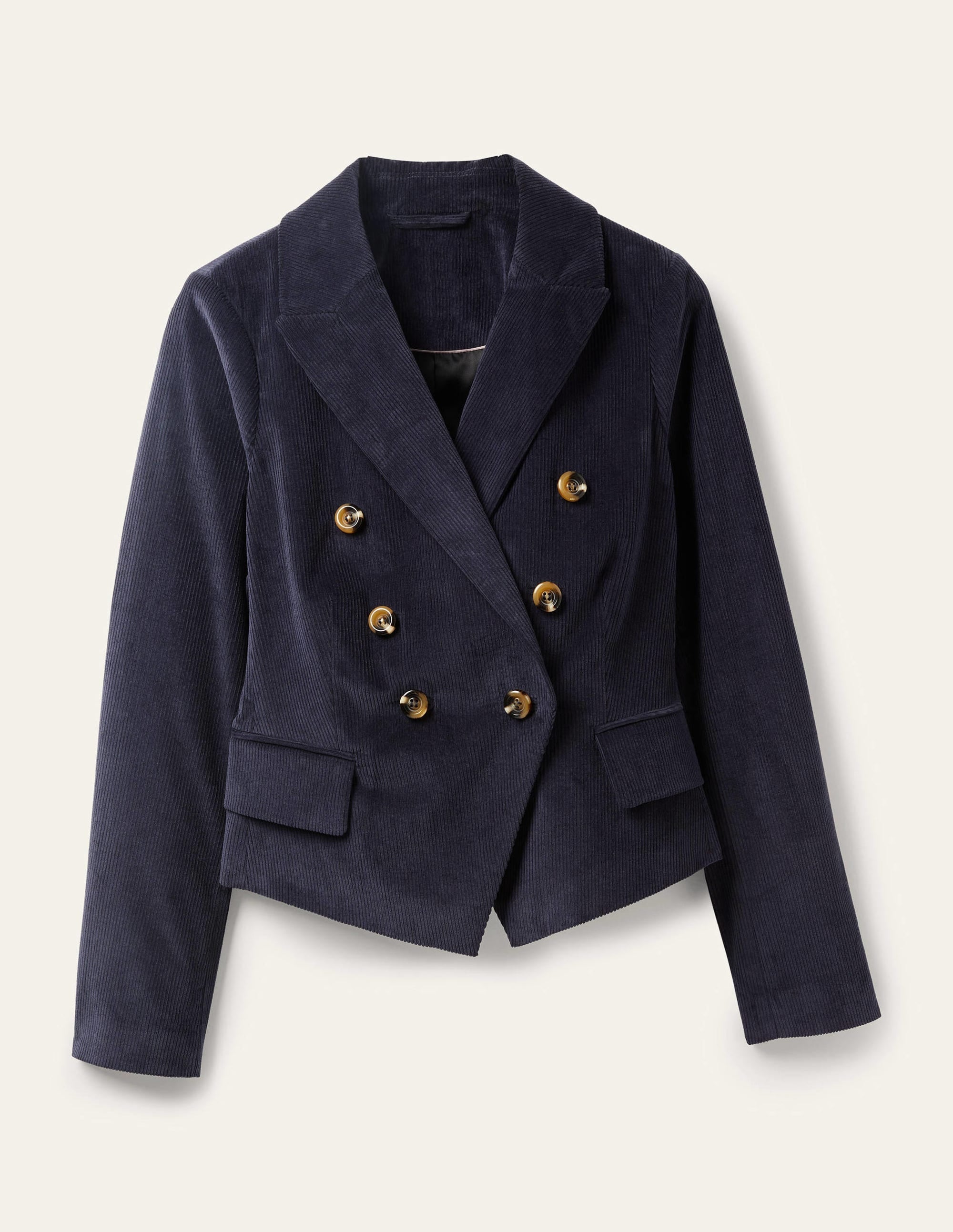 Double Breasted Cord Blazer-Navy - Image 11