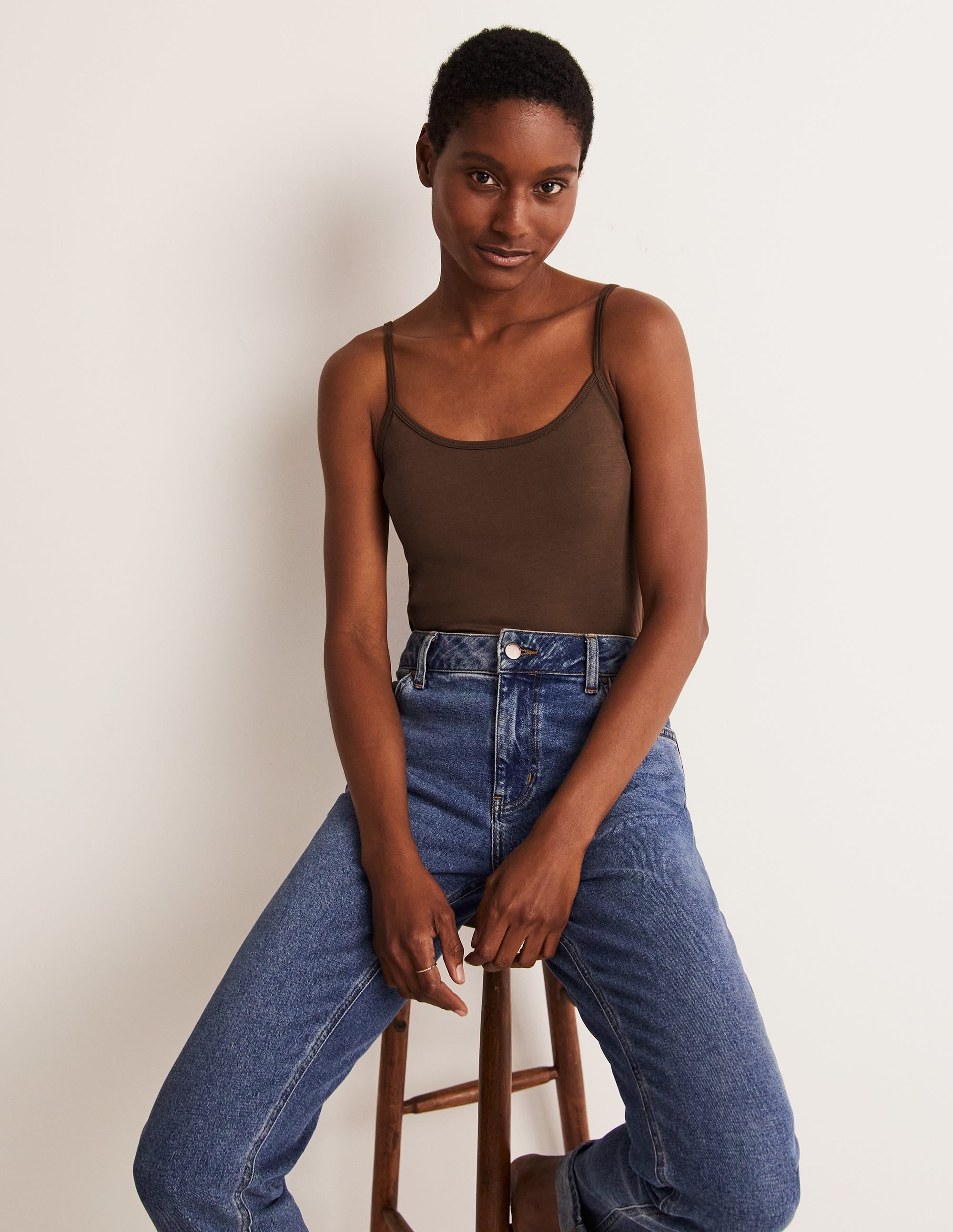Plain Cami Top-Navy - Image 1