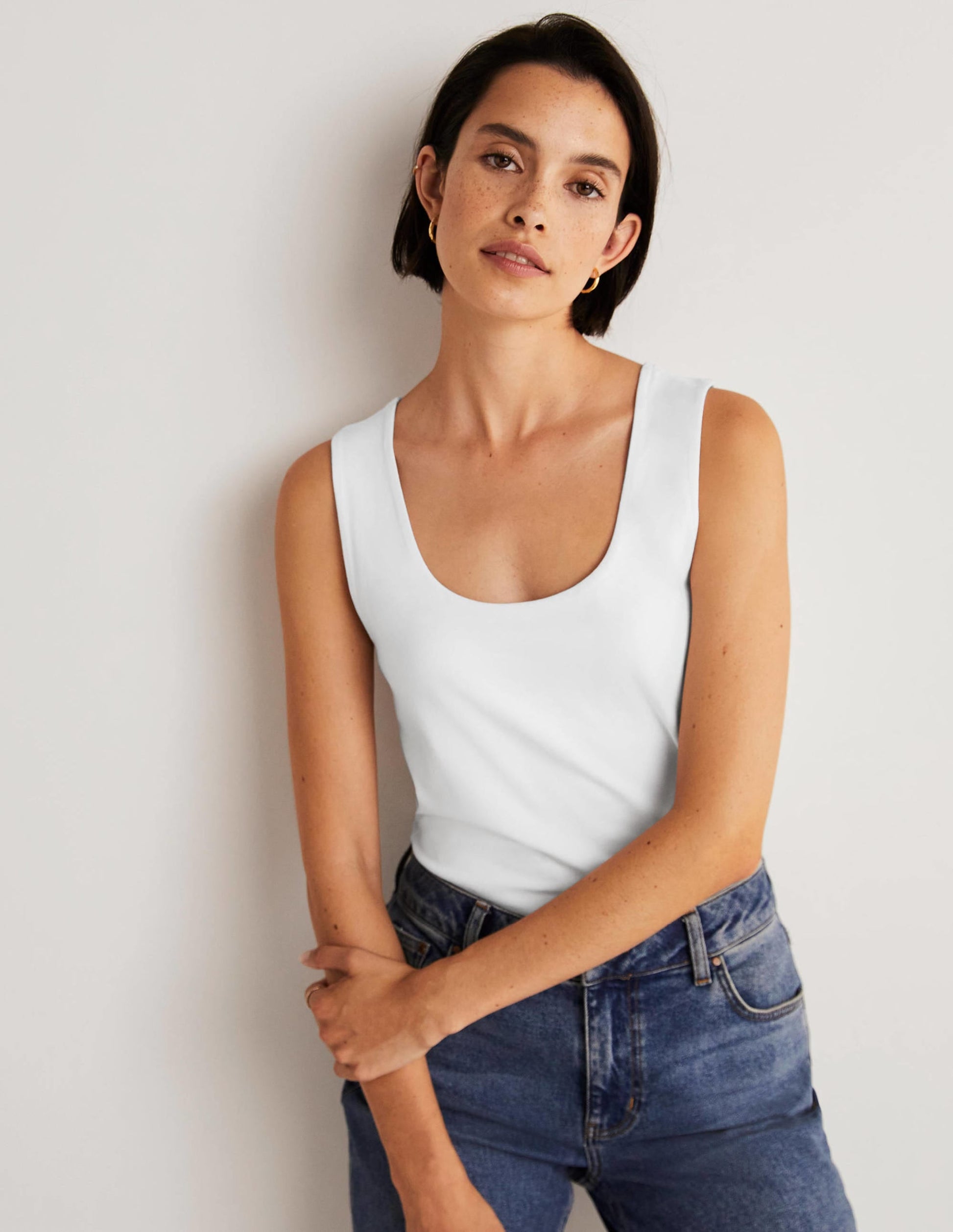 Double Layer Front Vest-White-1
