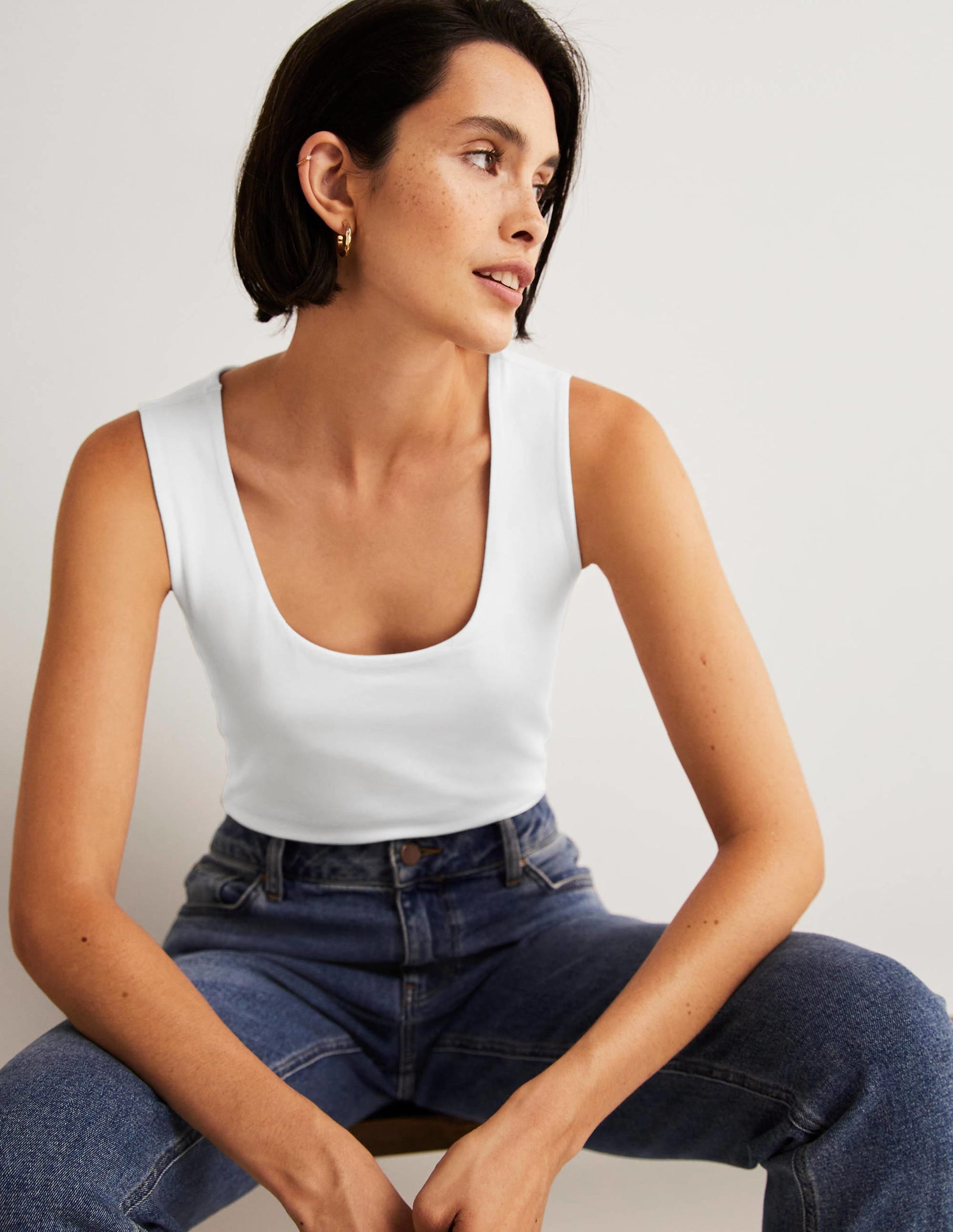 Double Layer Front Vest-White-5