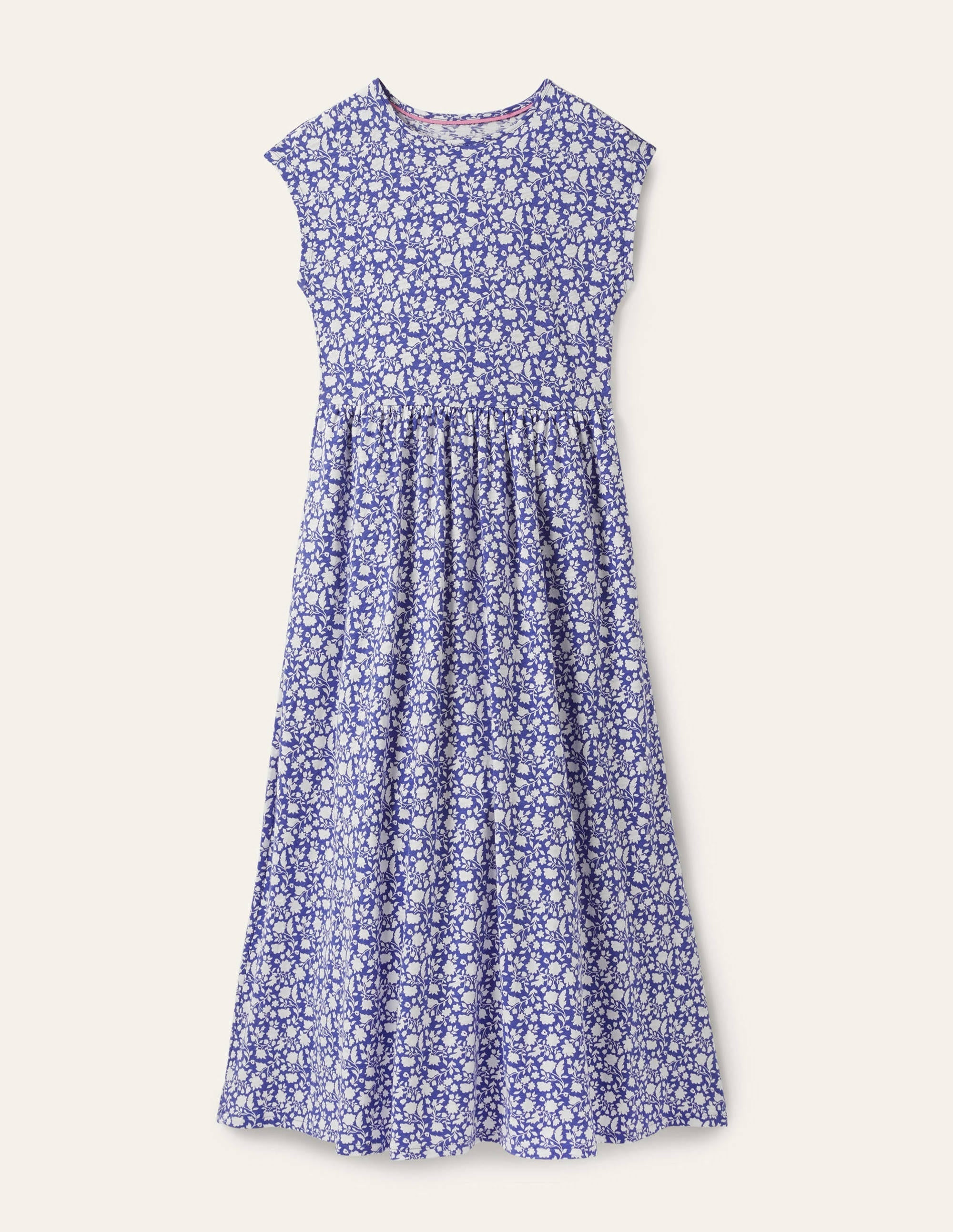Easy T-Shirt Midi Dress-Bluebell, Botanic Silhouette - Image 6