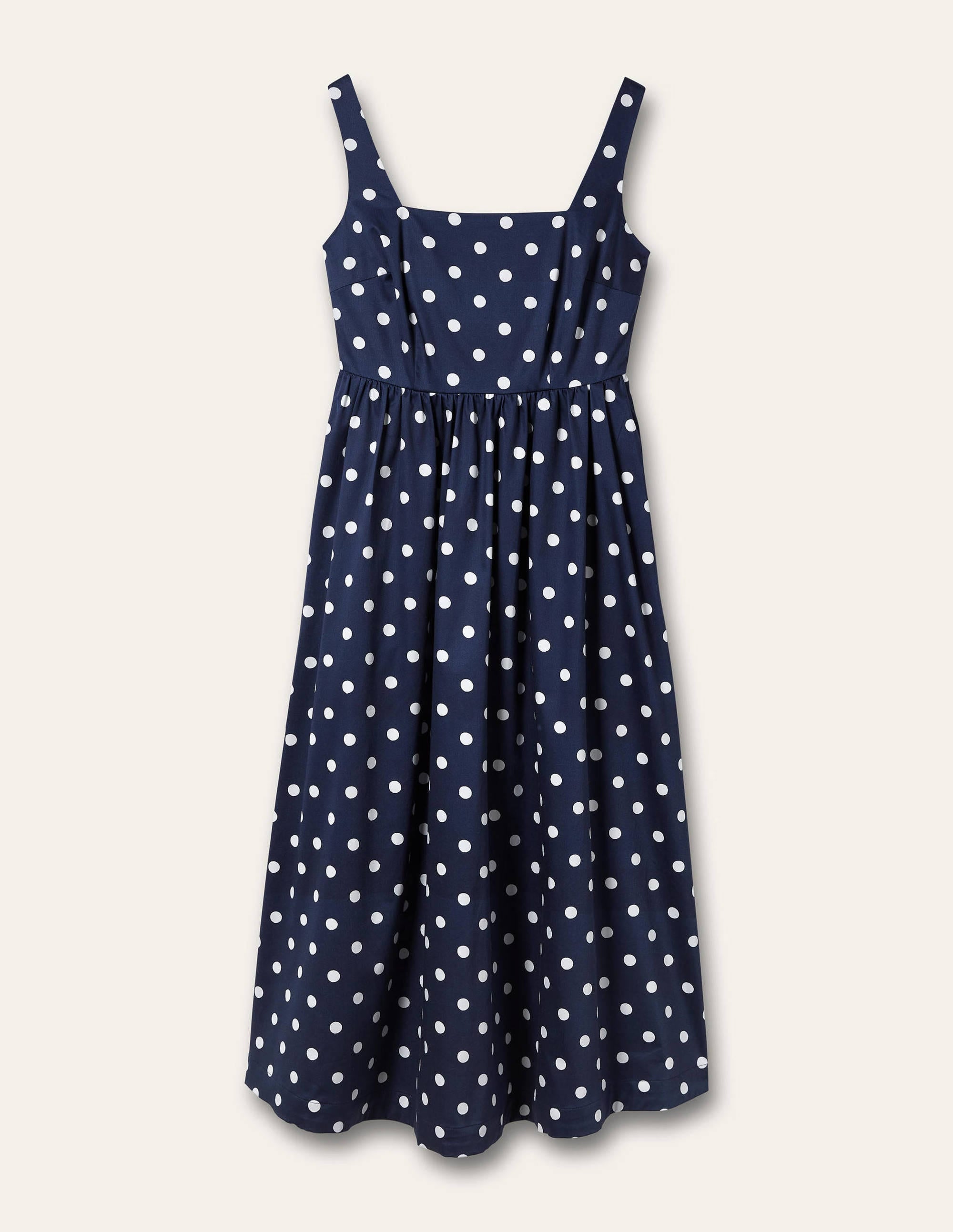 Violet Square Neck Midi Dress-Navy, Regular Dot - Image 6