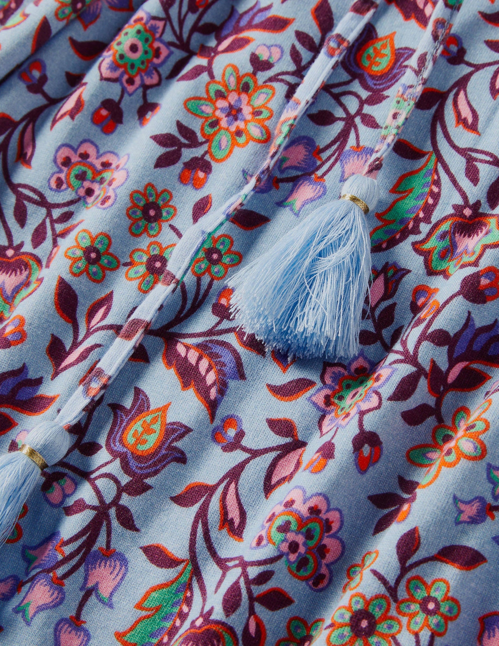 Belted Jersey Midi Dress-Dusty Blue Oriental Meadow-6