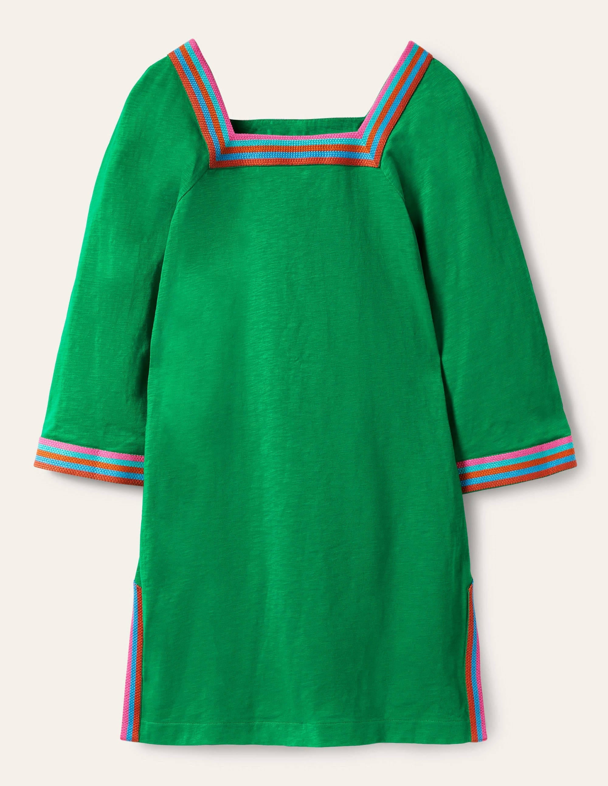 Embroidered Jersey Tunic-Rich Emerald - Image 6