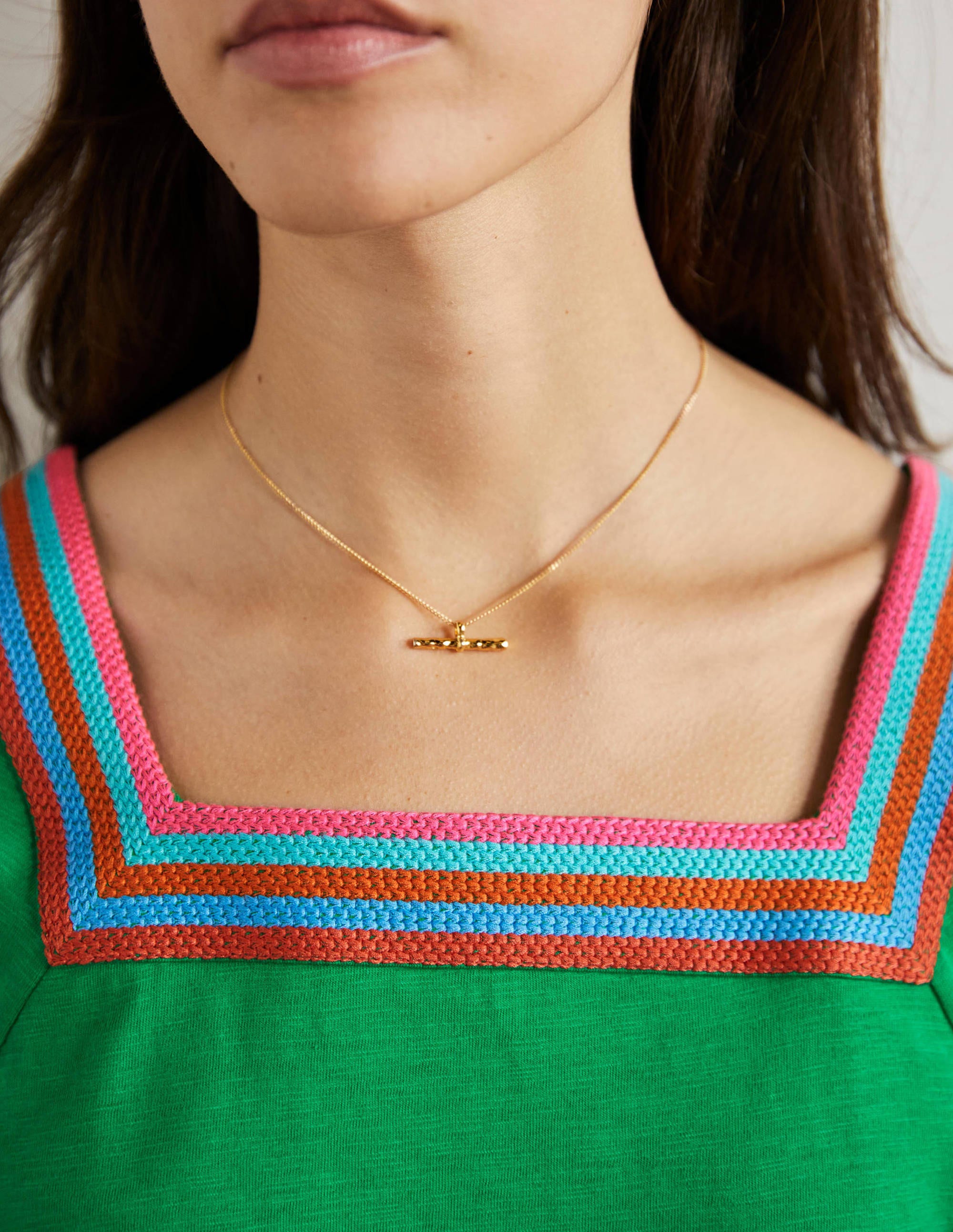 Embroidered Jersey Tunic-Rich Emerald - Image 5