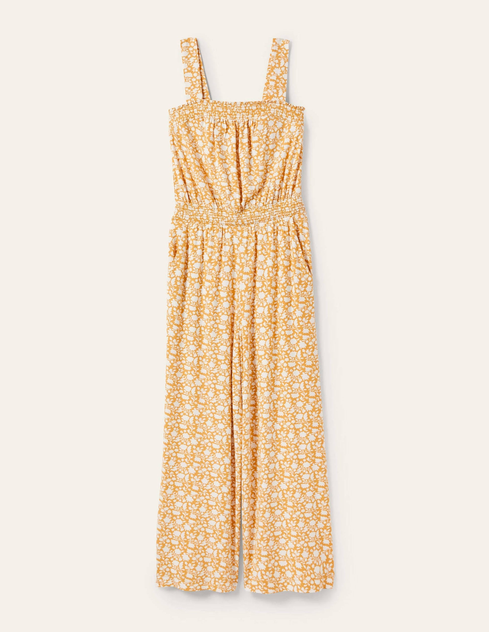 Strappy Jersey Jumpsuit-Butter, Botanic Silhouette-5