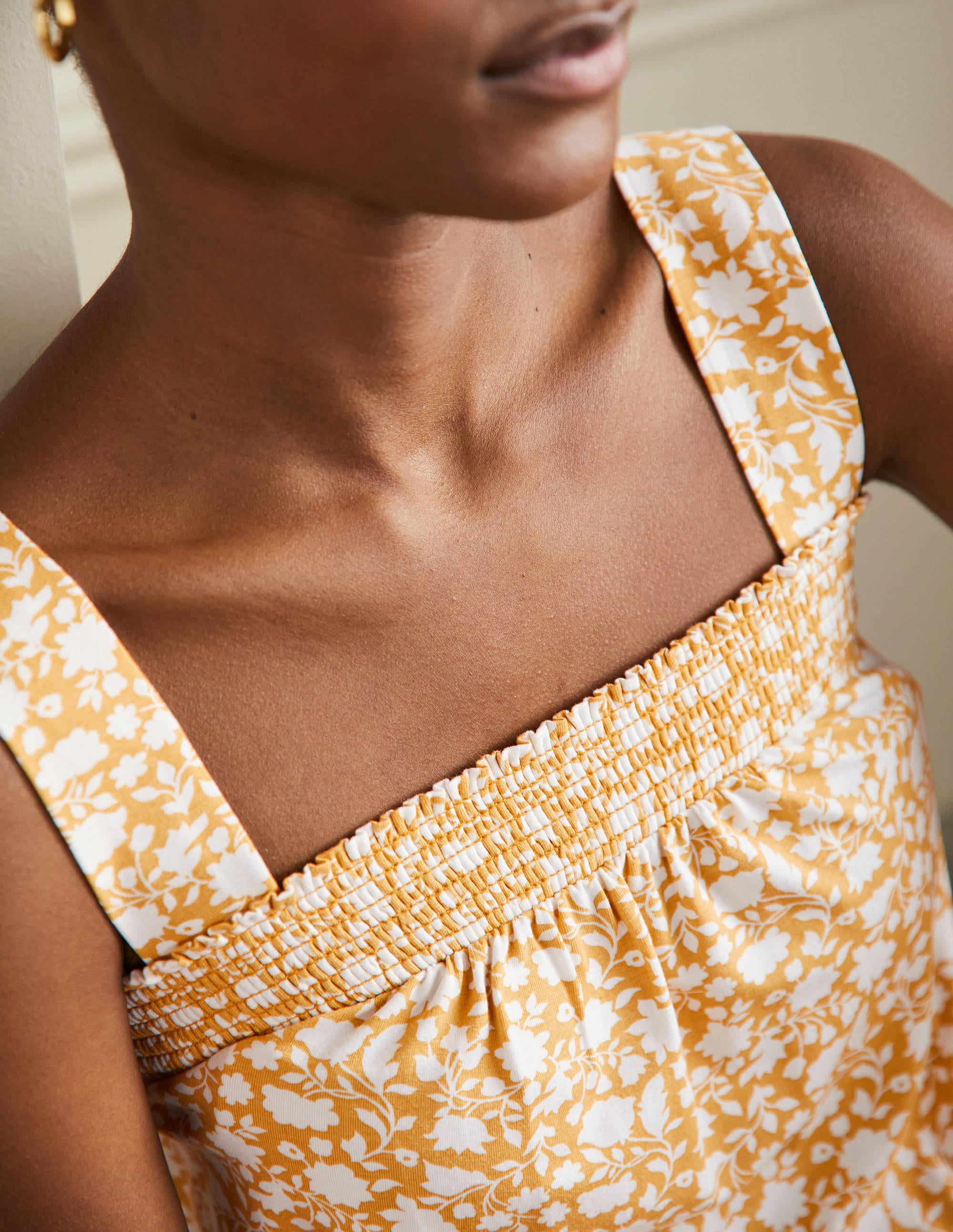 Strappy Jersey Jumpsuit-Butter, Botanic Silhouette - Image 2