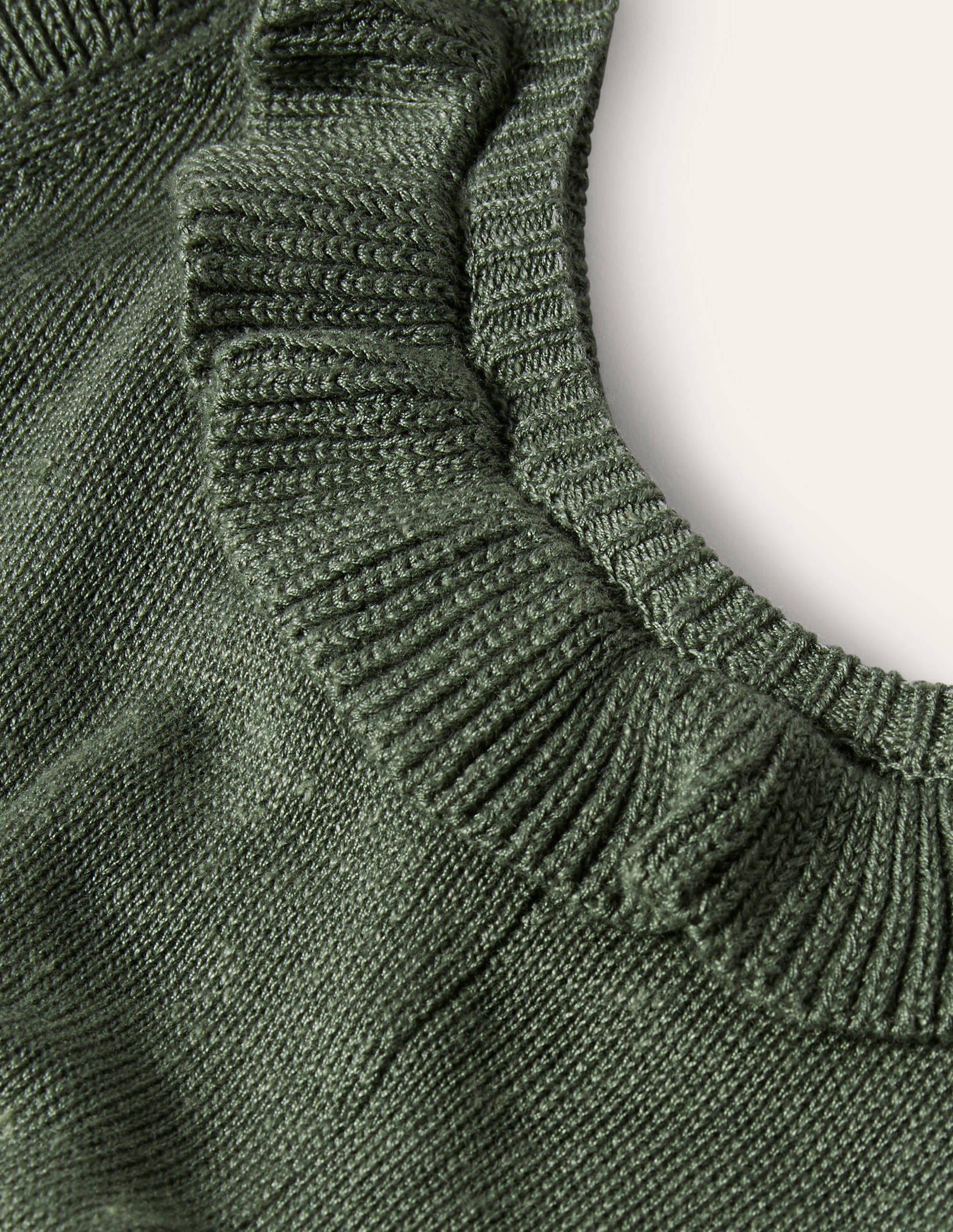 Frill Neck Knitted Midi Dress-Alder - Image 5