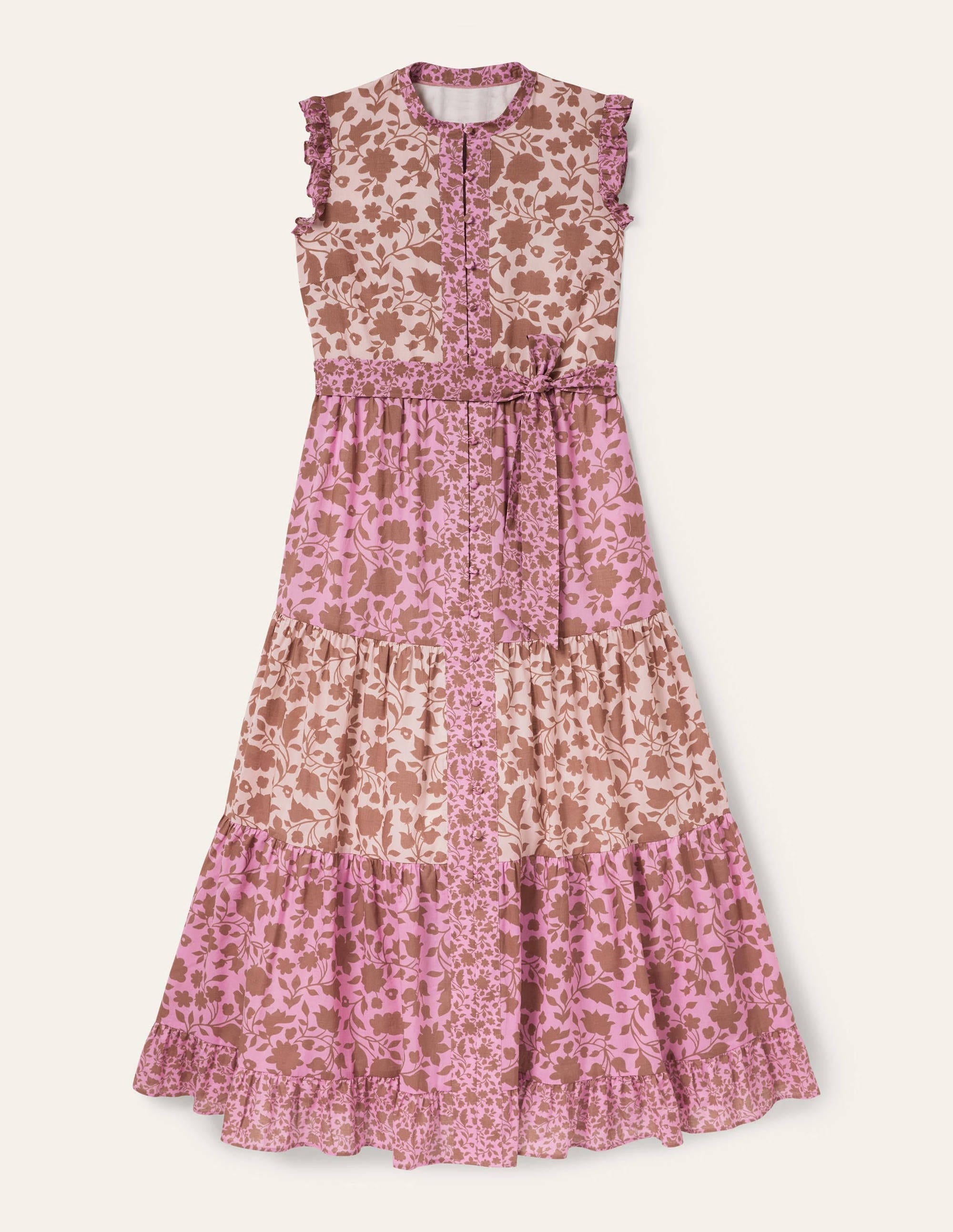 Tiered Ruffle Maxi Dress-Orchid, Botanic Silhouette - Image 5