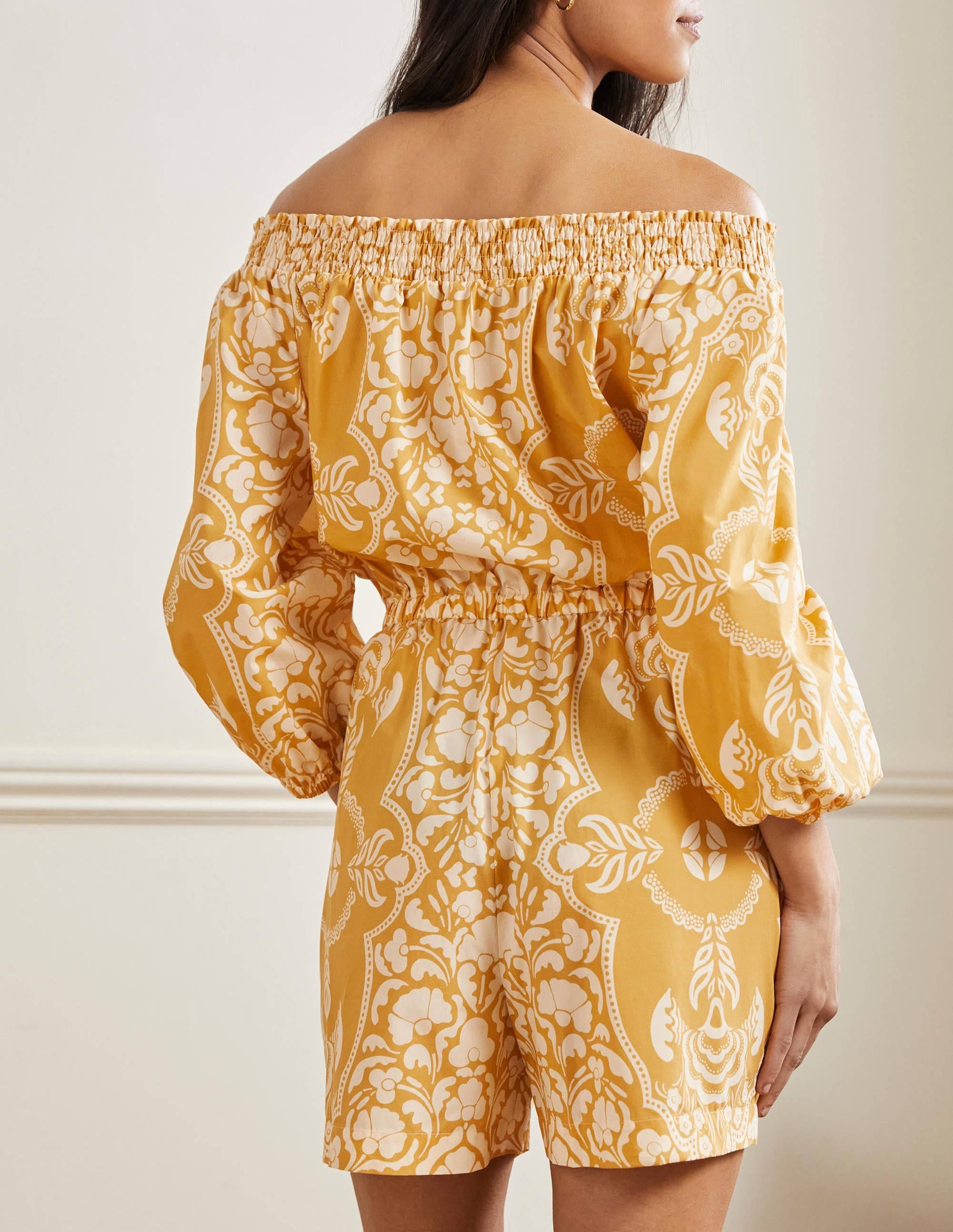 Off Shoulder Playsuit-Butter, Passion Bloom - Image 3