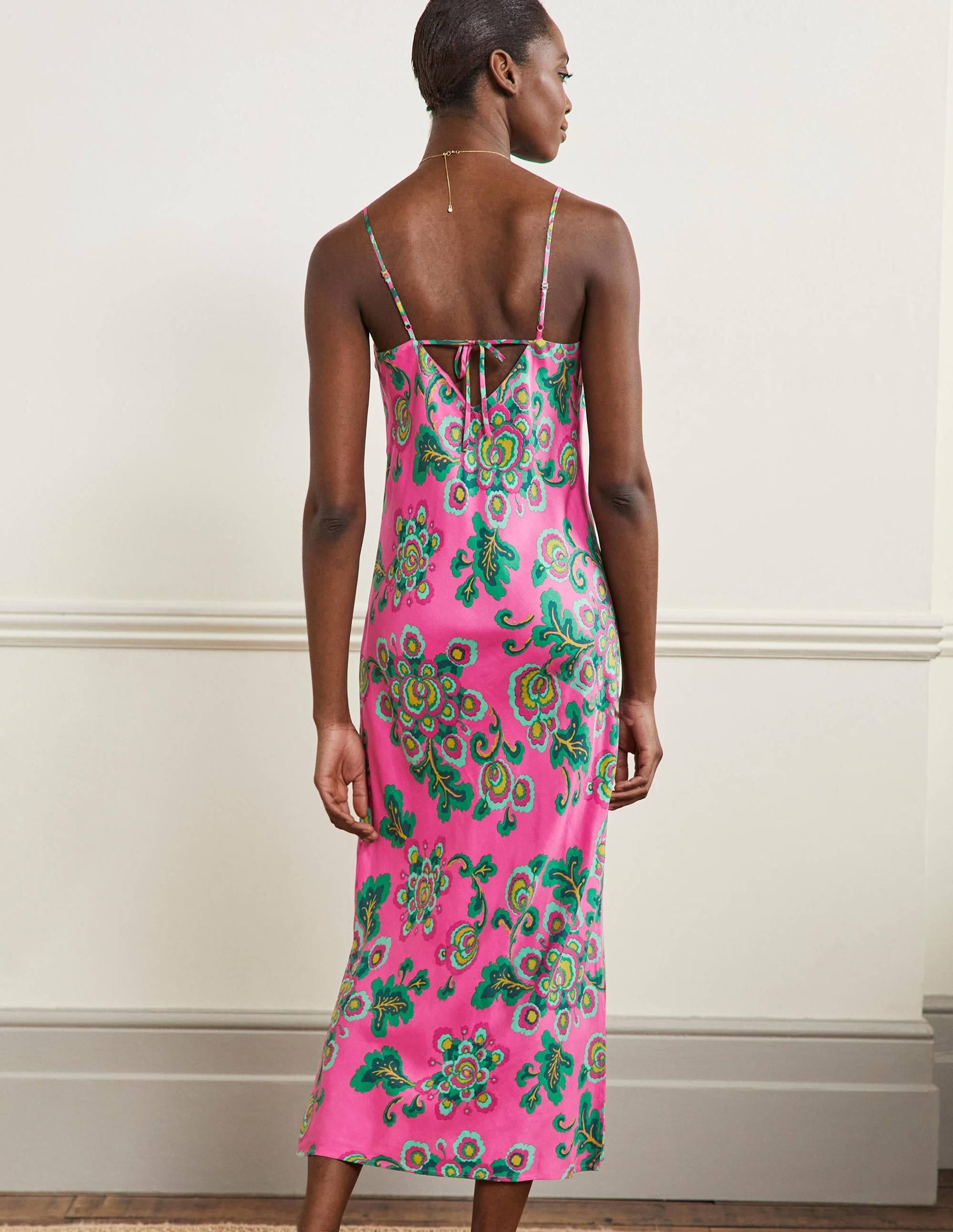 Elena Midi Slip Dress-Party Pink, Wild Blooms-3