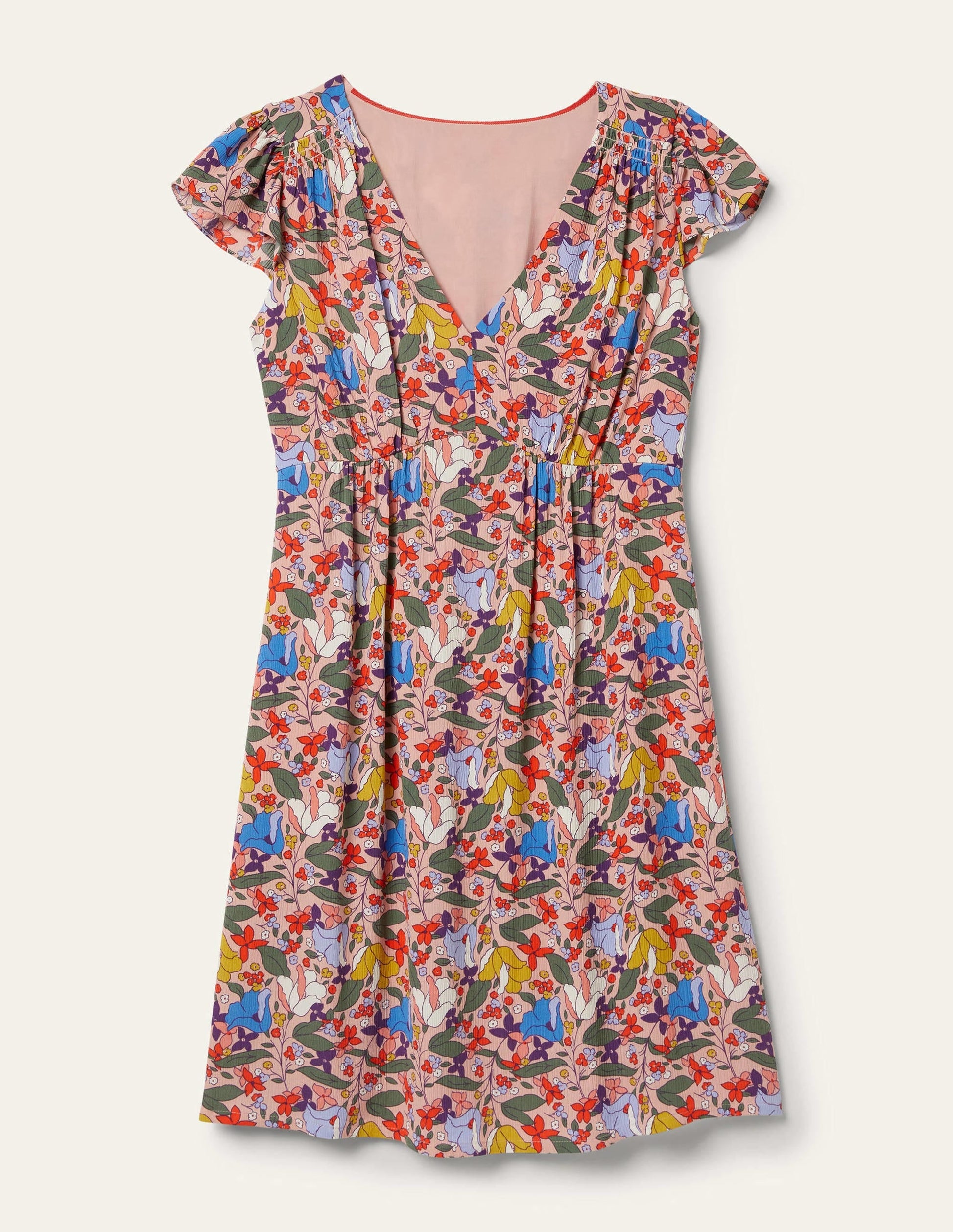 Grace Flutter Sleeve Dress-Milkshake, Tulip Terrace-6
