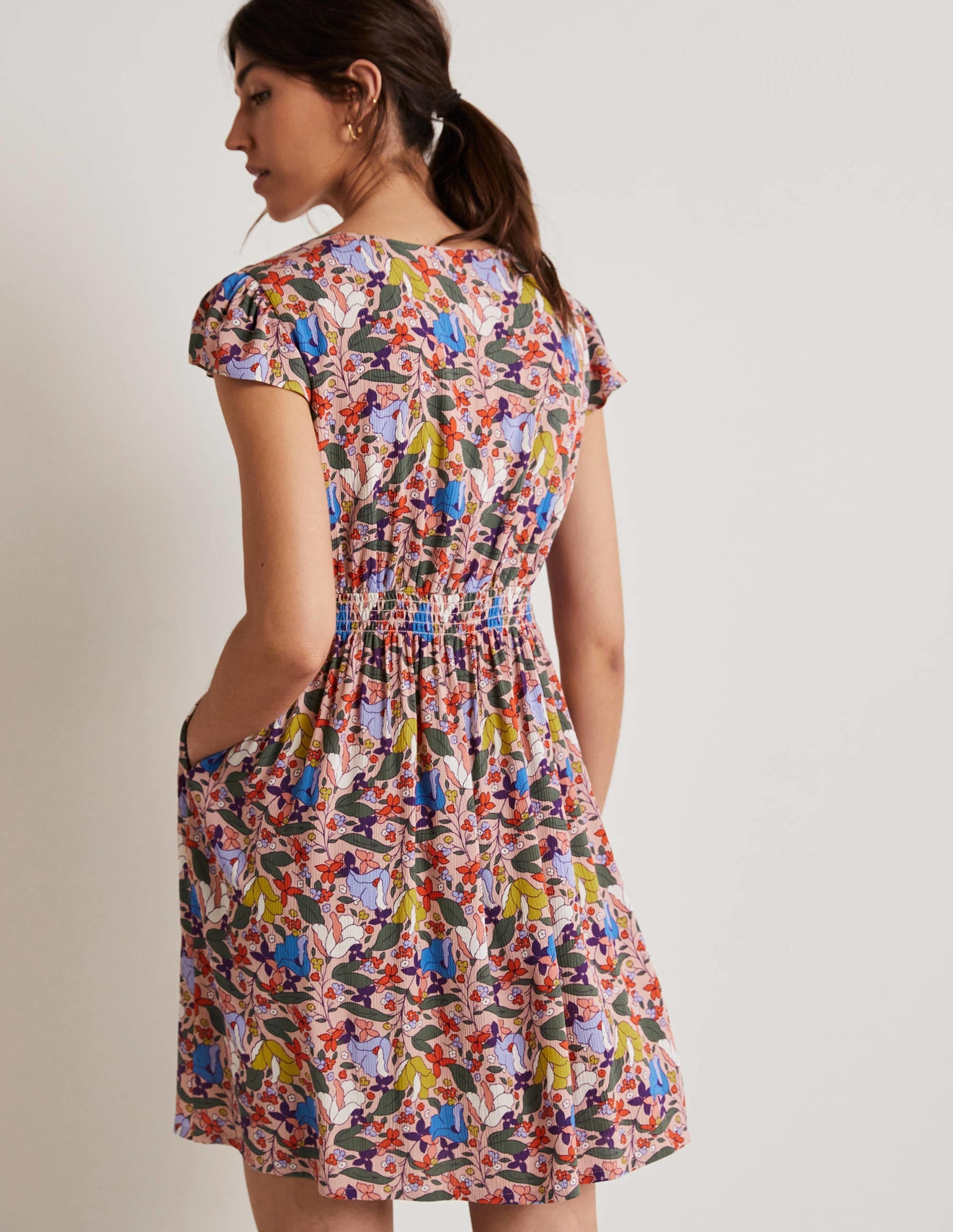 Grace Flutter Sleeve Dress-Milkshake, Tulip Terrace - Image 3