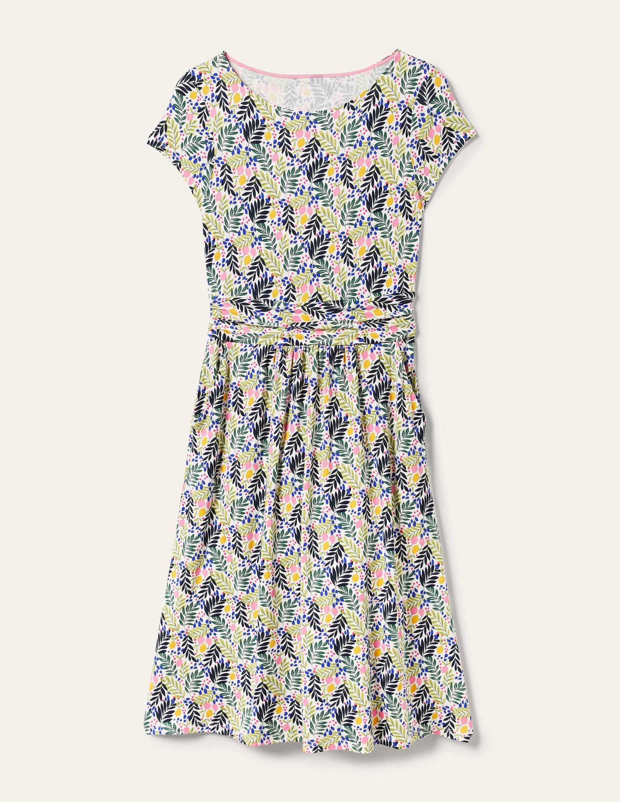 Amelie Jersey Dress-Multi, Lemon Foliage - Image 5