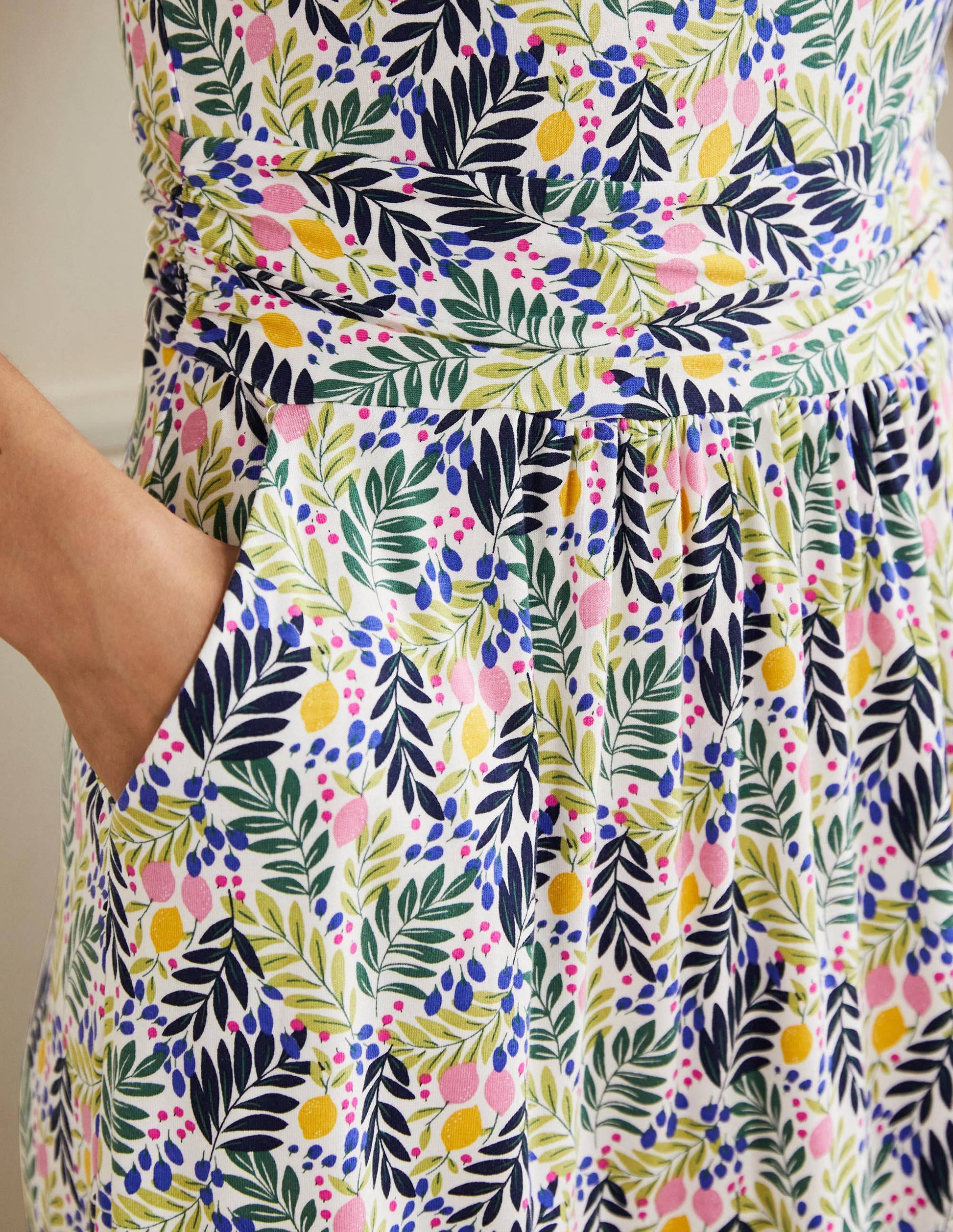 Amelie Jersey Dress-Multi, Lemon Foliage-2