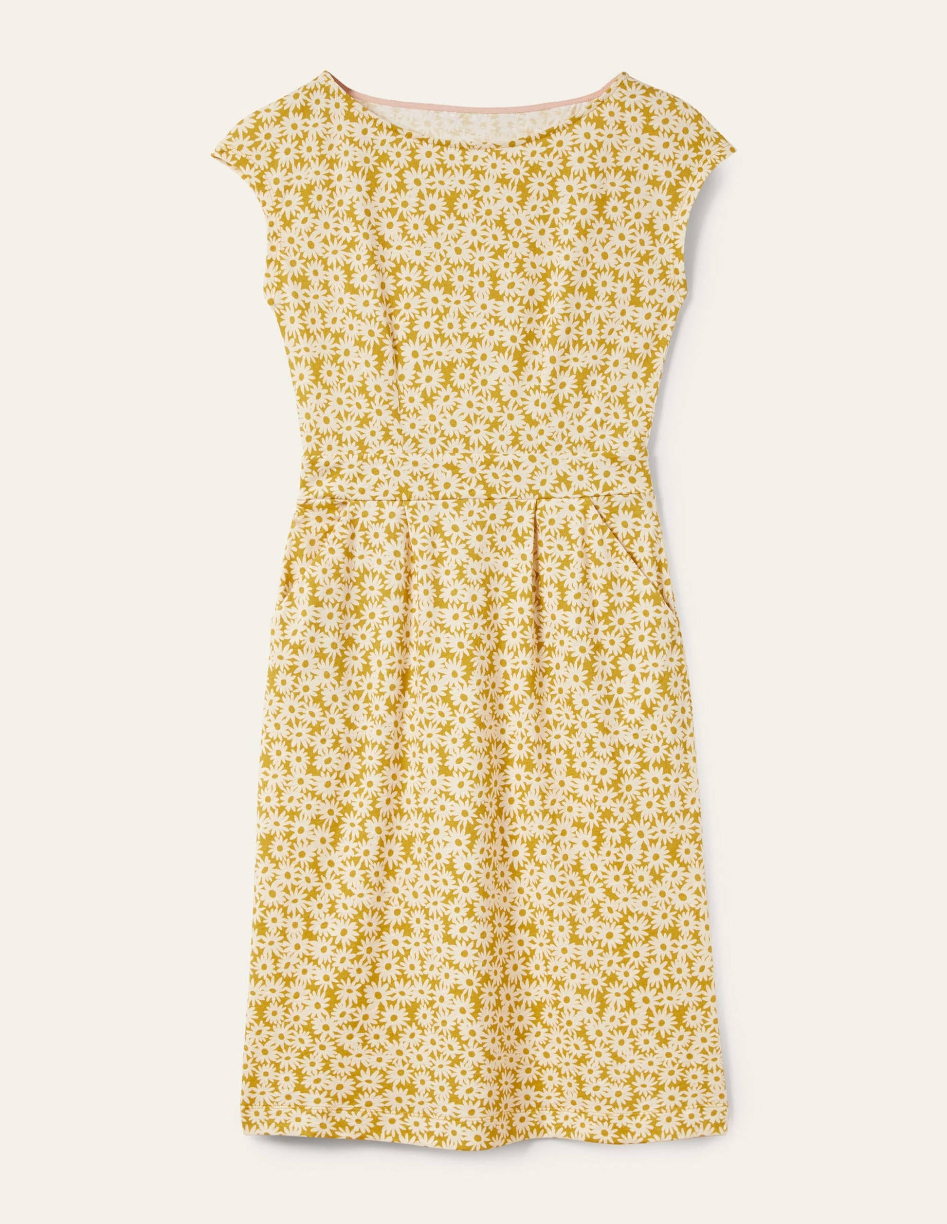 Florrie Jersey Dress-Olive Oil, Daisy Floral-5