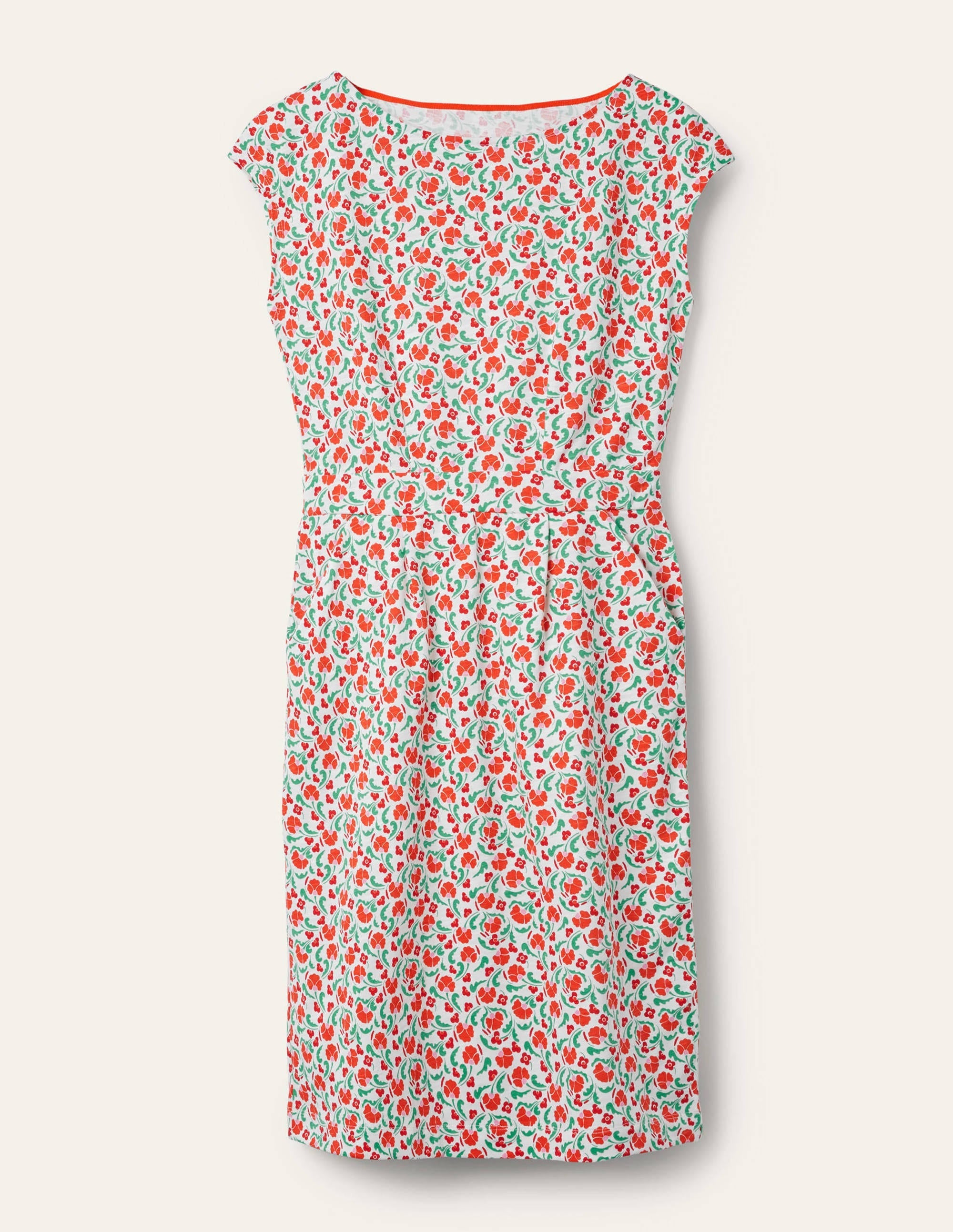 Florrie Jersey Dress-Bright Papaya Delicate Bud - Image 6